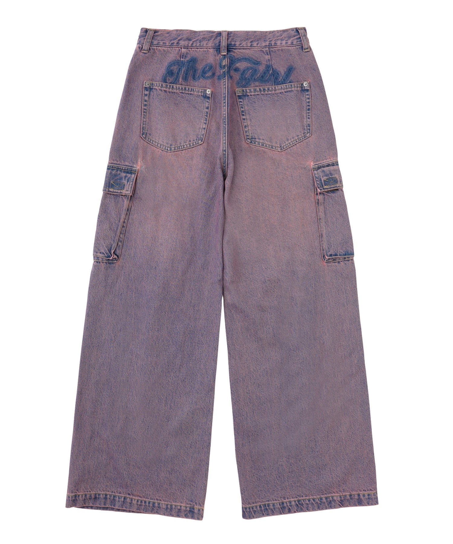 CURSIVE LOGO DENIM CARGO PANTS