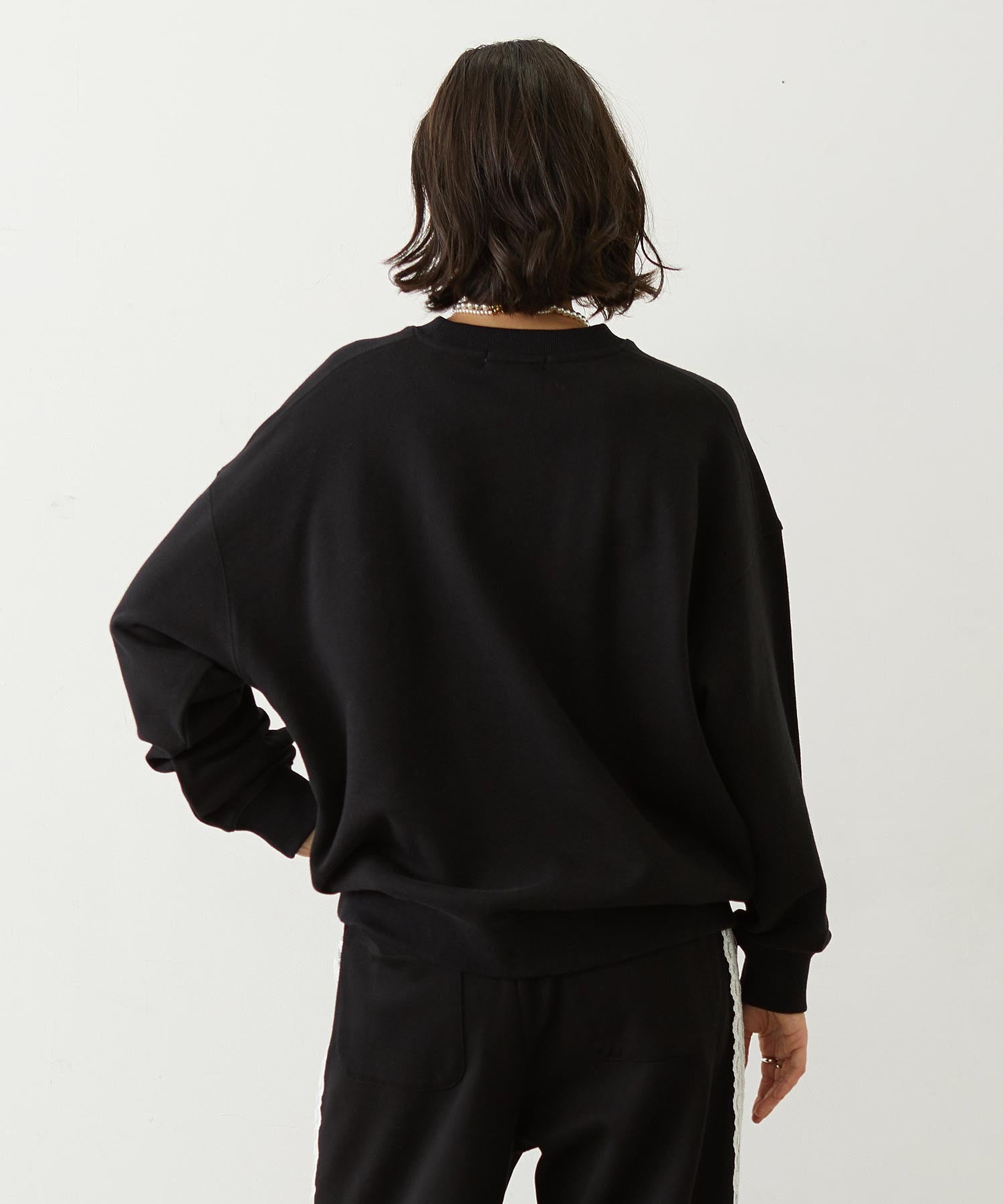 CHECKERED BAR LOGO SWEAT TOP