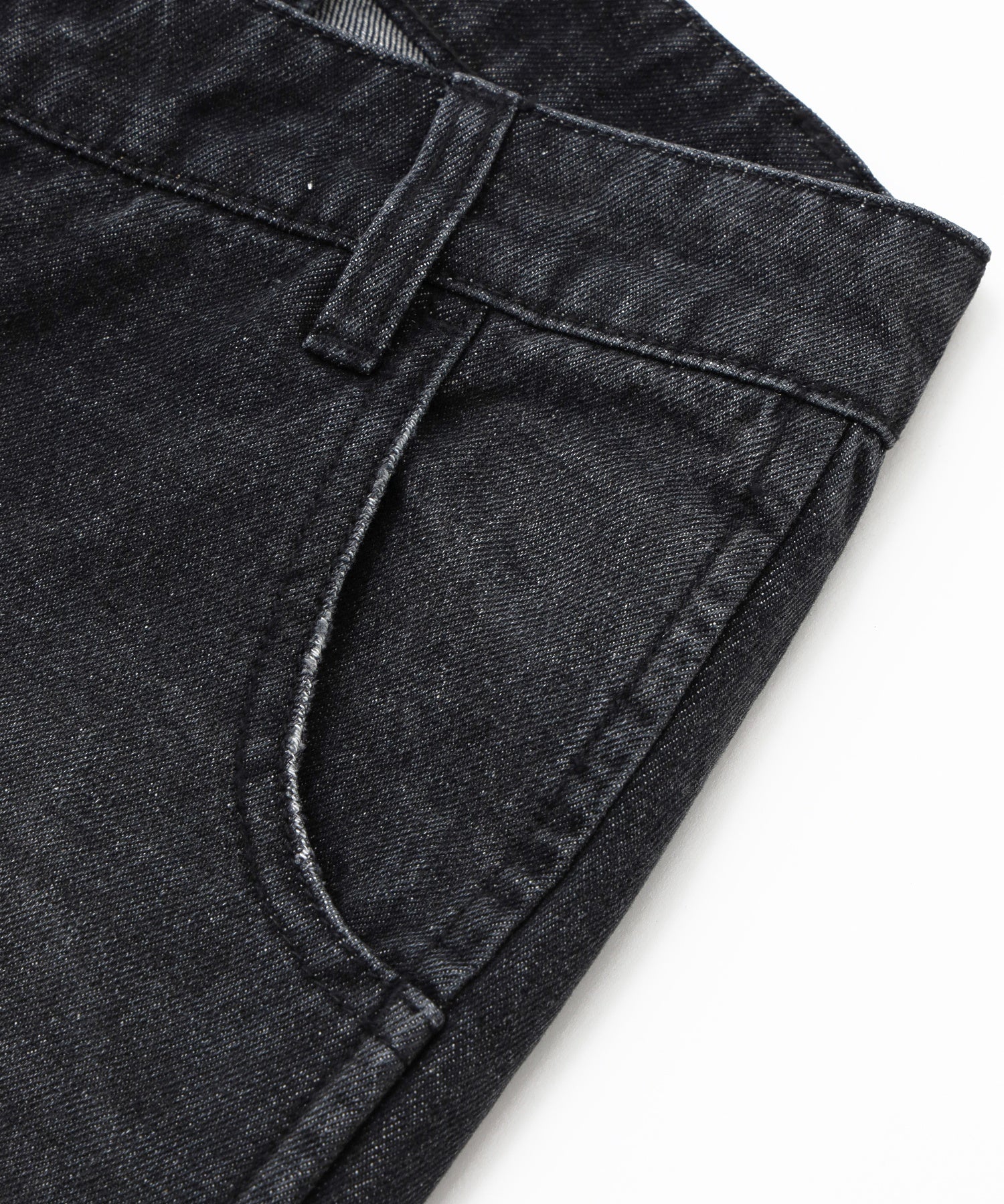 ASYMMETRIC WAIST BARREL LEG DENIM PANTS