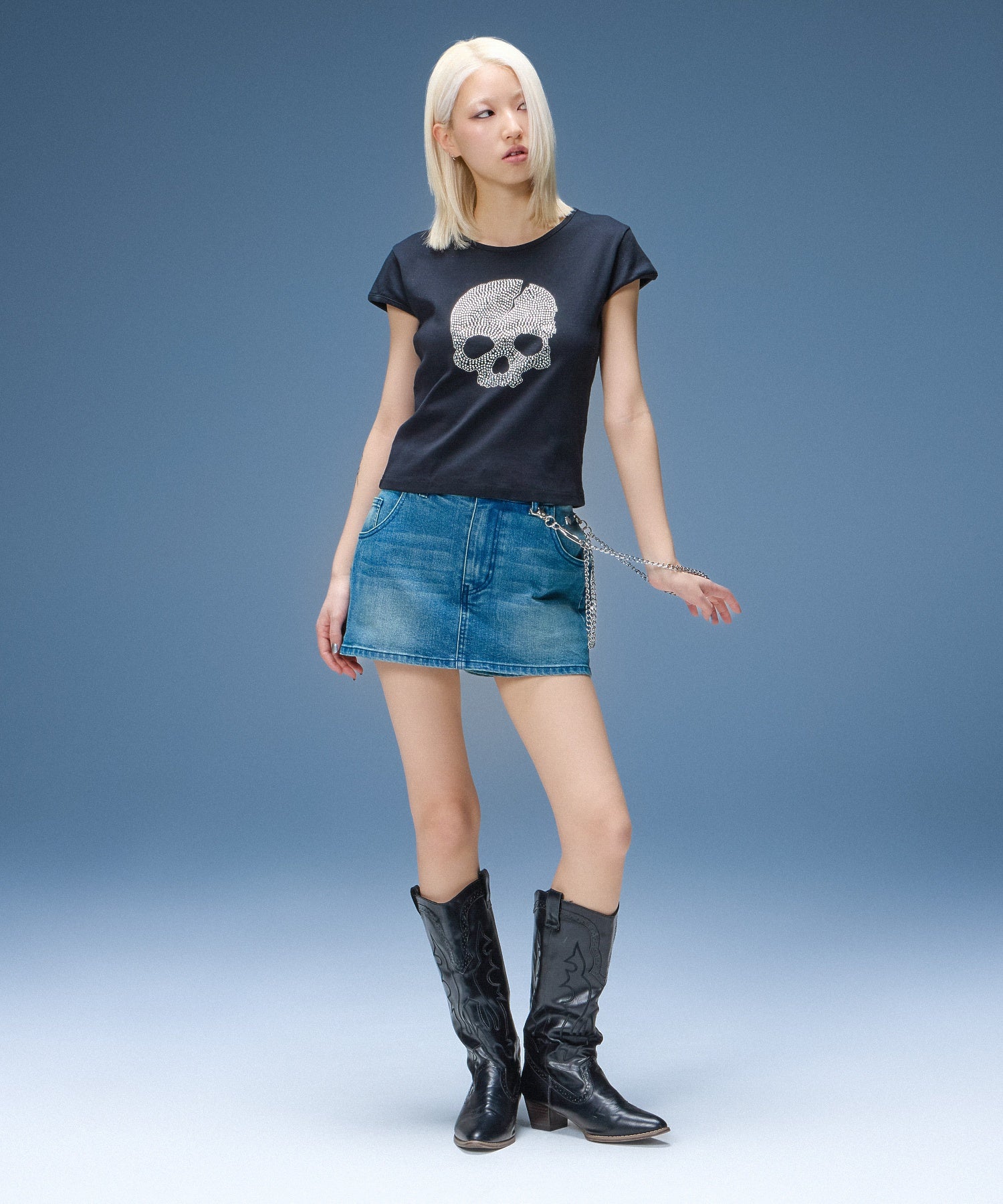 DENIM SKORT