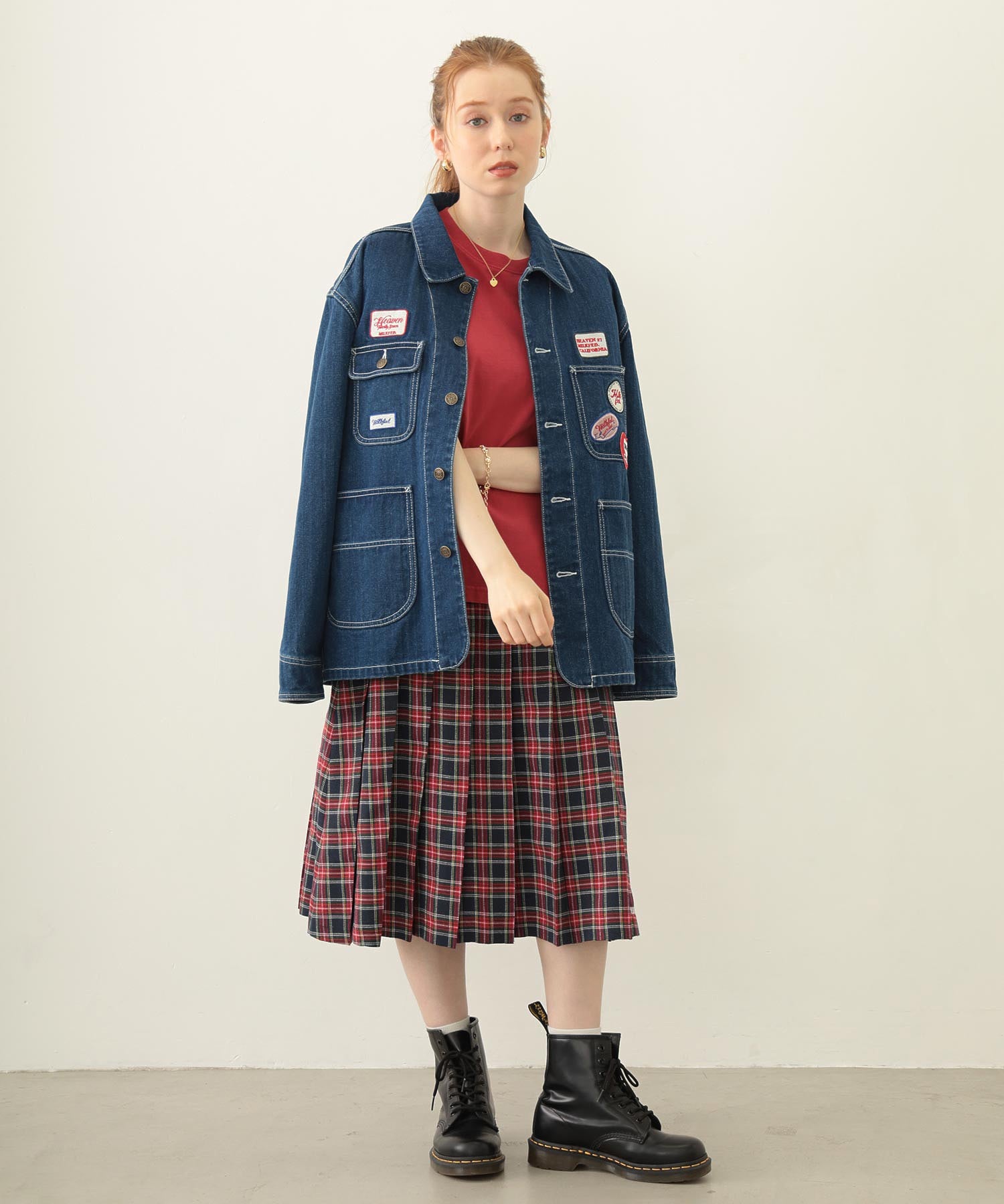 PLEATED PLAID SKIRT