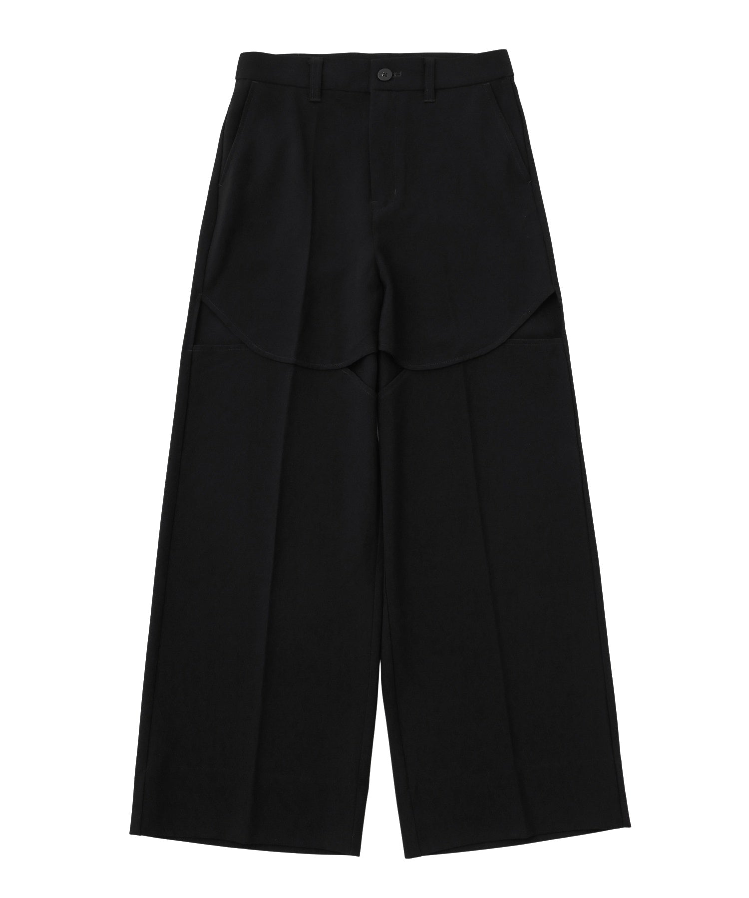 CURVED CUT PANELED PANTS