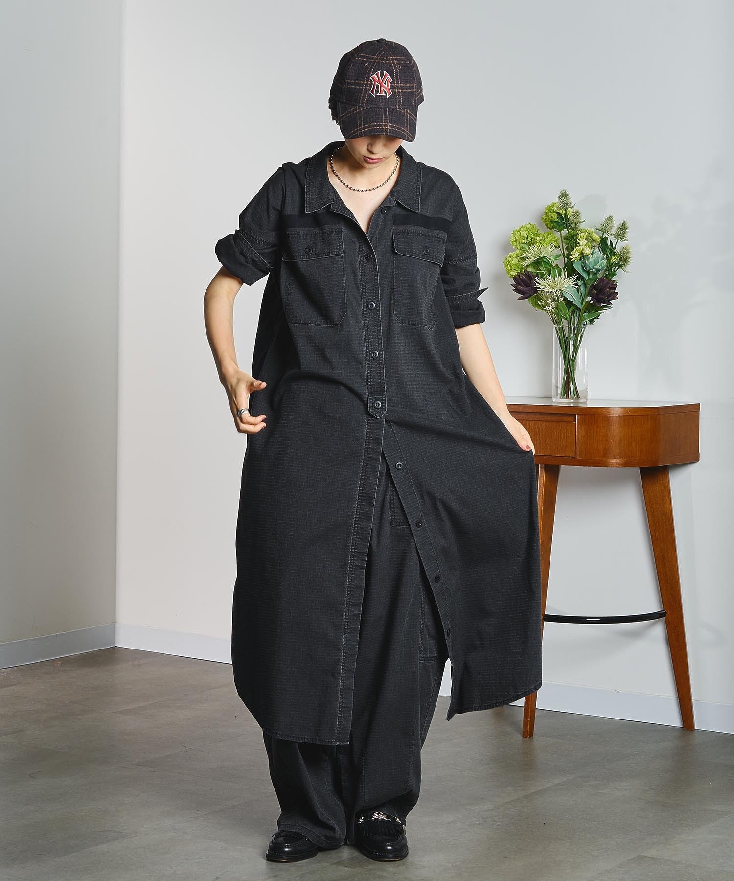 RIP STOP WORK POCKET SHIRT DRESS