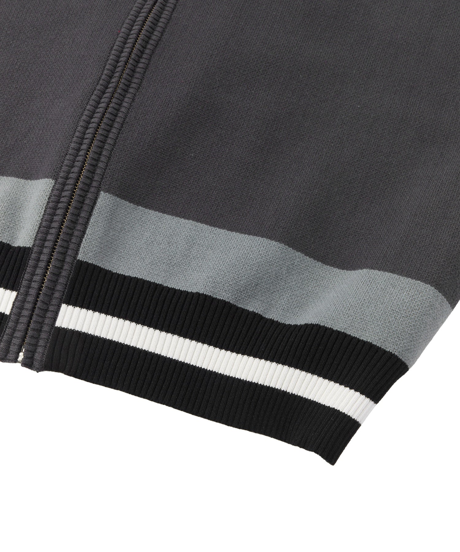NUMBER AND LOGO JACQUARD ZIP UP KNIT TOP