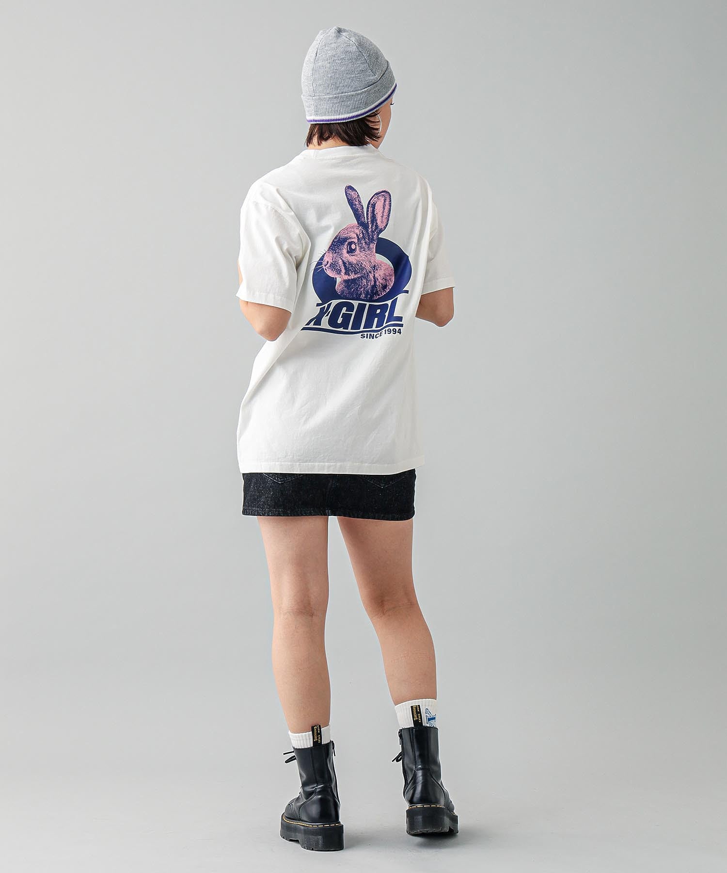 TWO TONE RABBIT S/S TEE X-girl