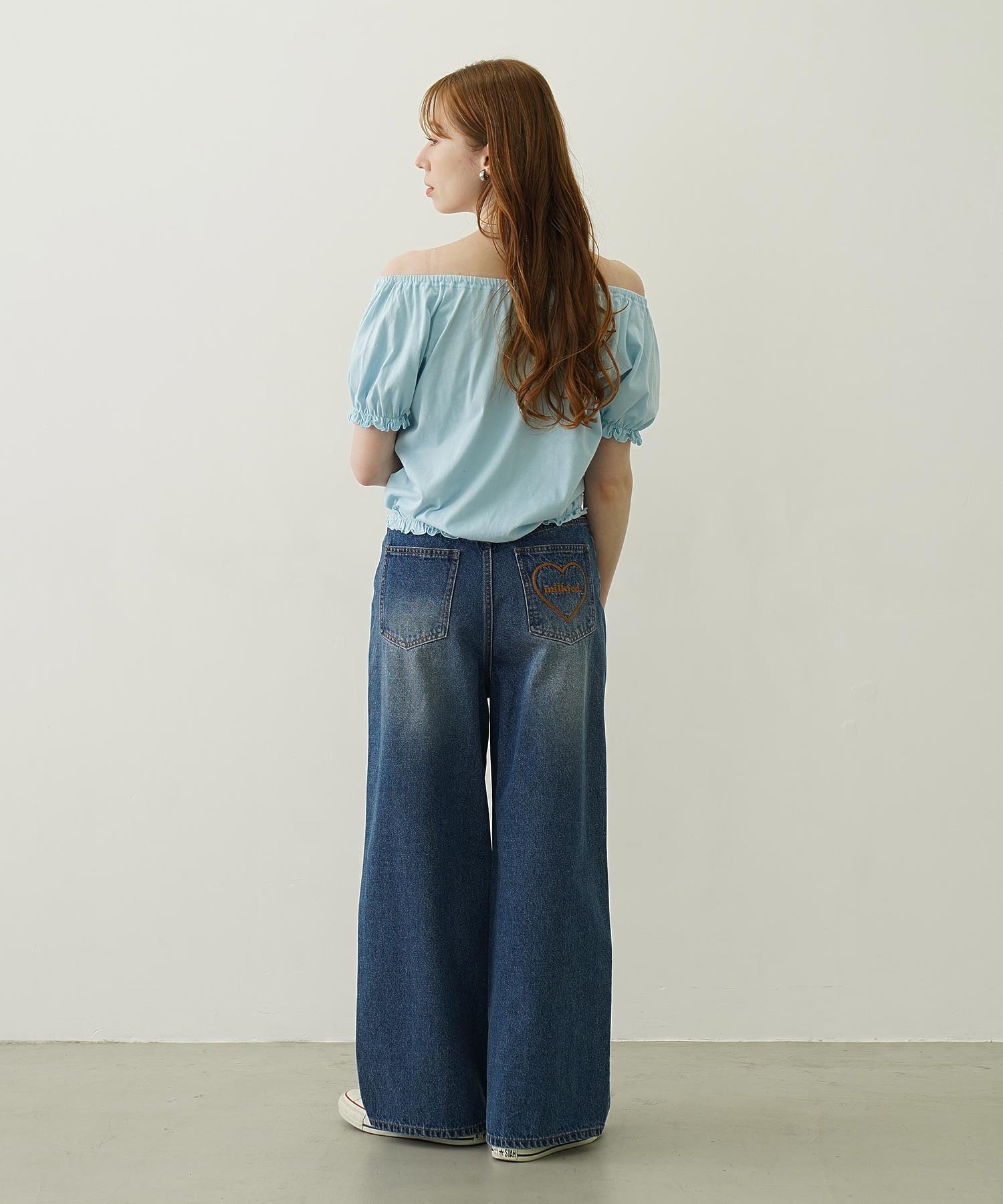 COOPER HEART WIDE DENIM PANTS