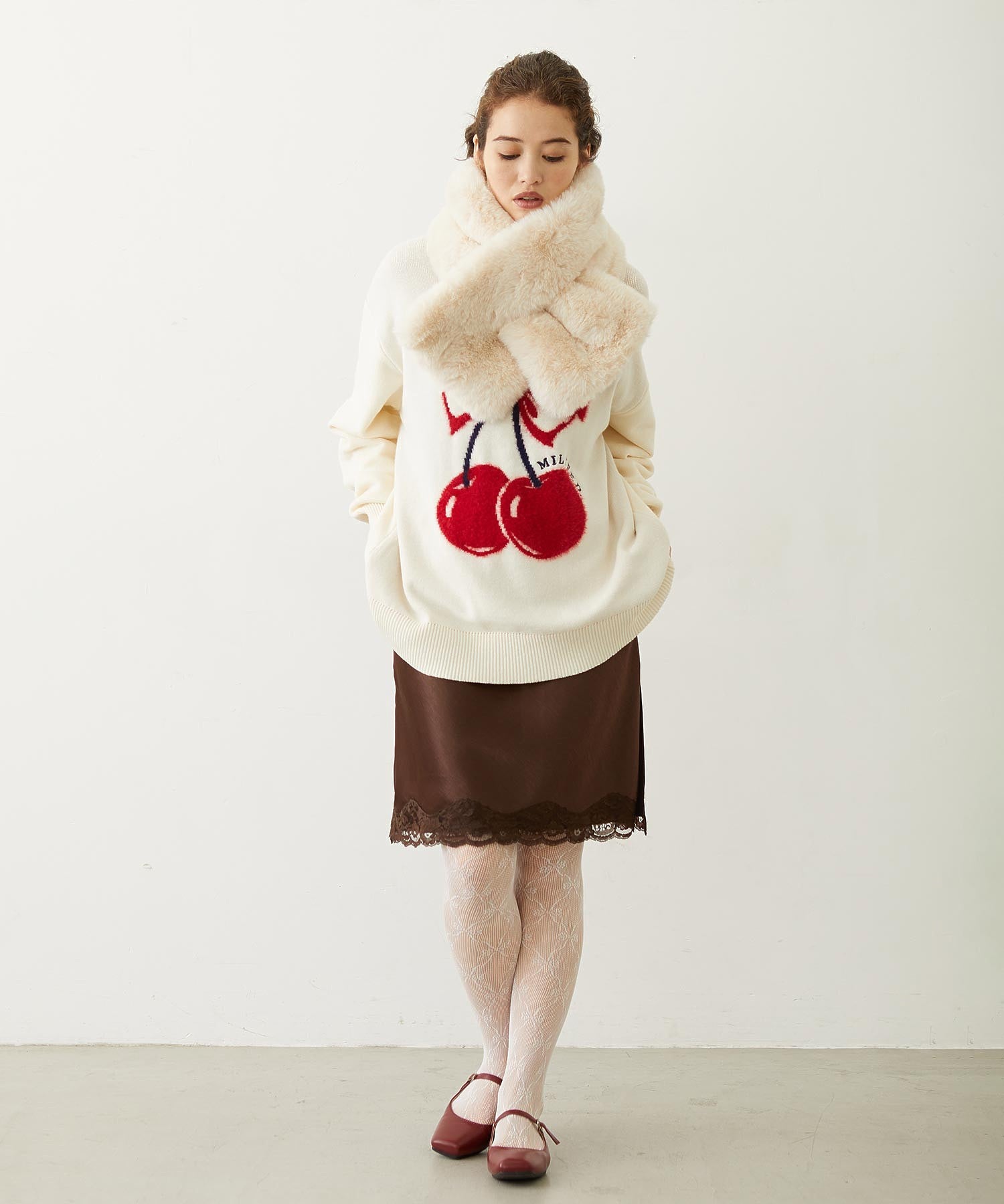 CHERRY LOGO KNIT TOP