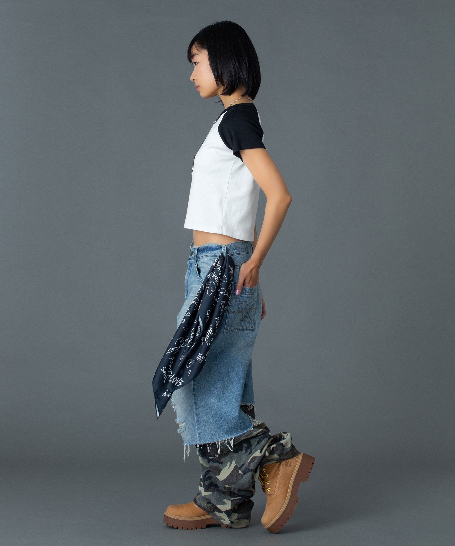 FADED CAMO LAYERED PANTS