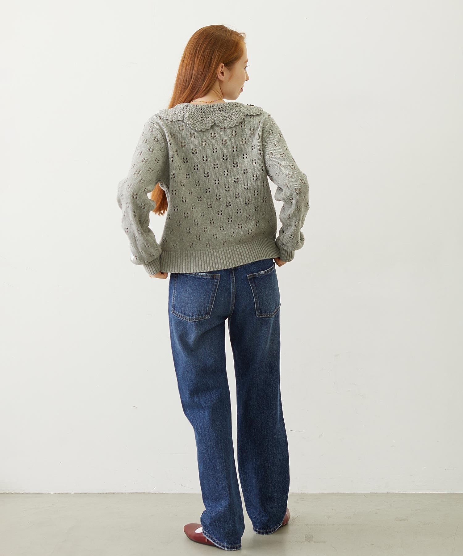 STRAWBERRY FLOWER KNIT CARDIGAN