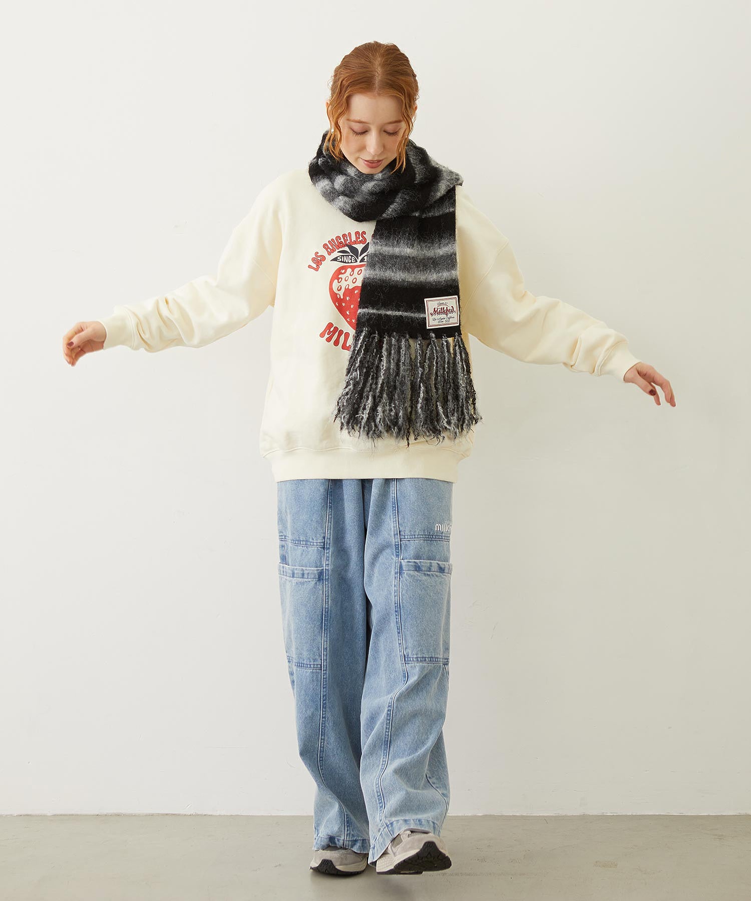 STRIPED FRINGE STOLE