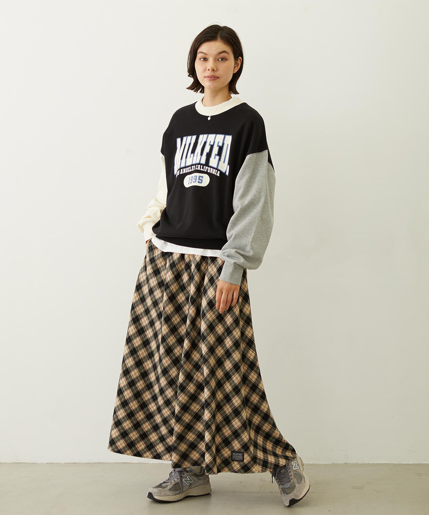 FLARE PLAID SKIRT