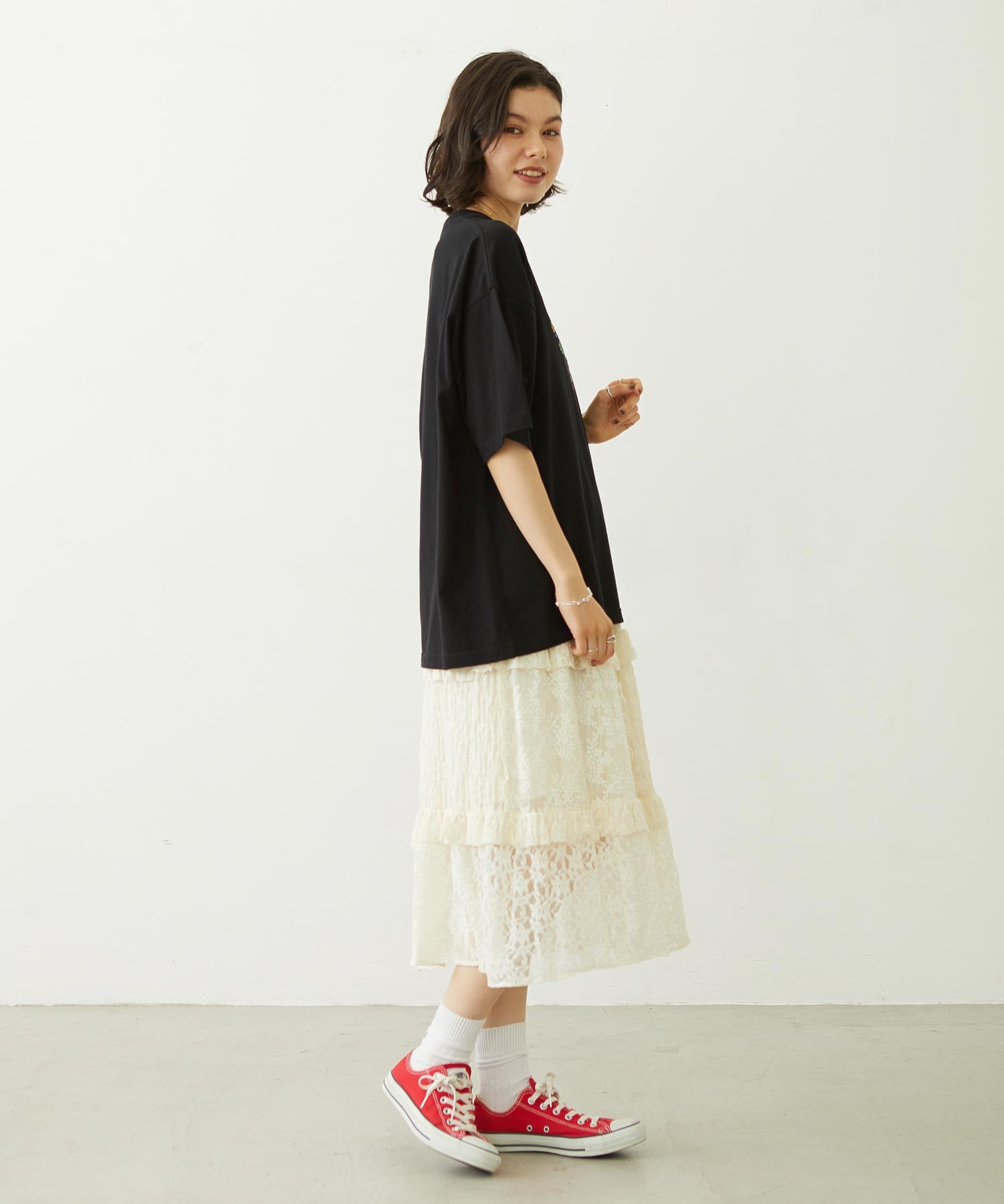 LACE FRILL DIRNDL SKIRT