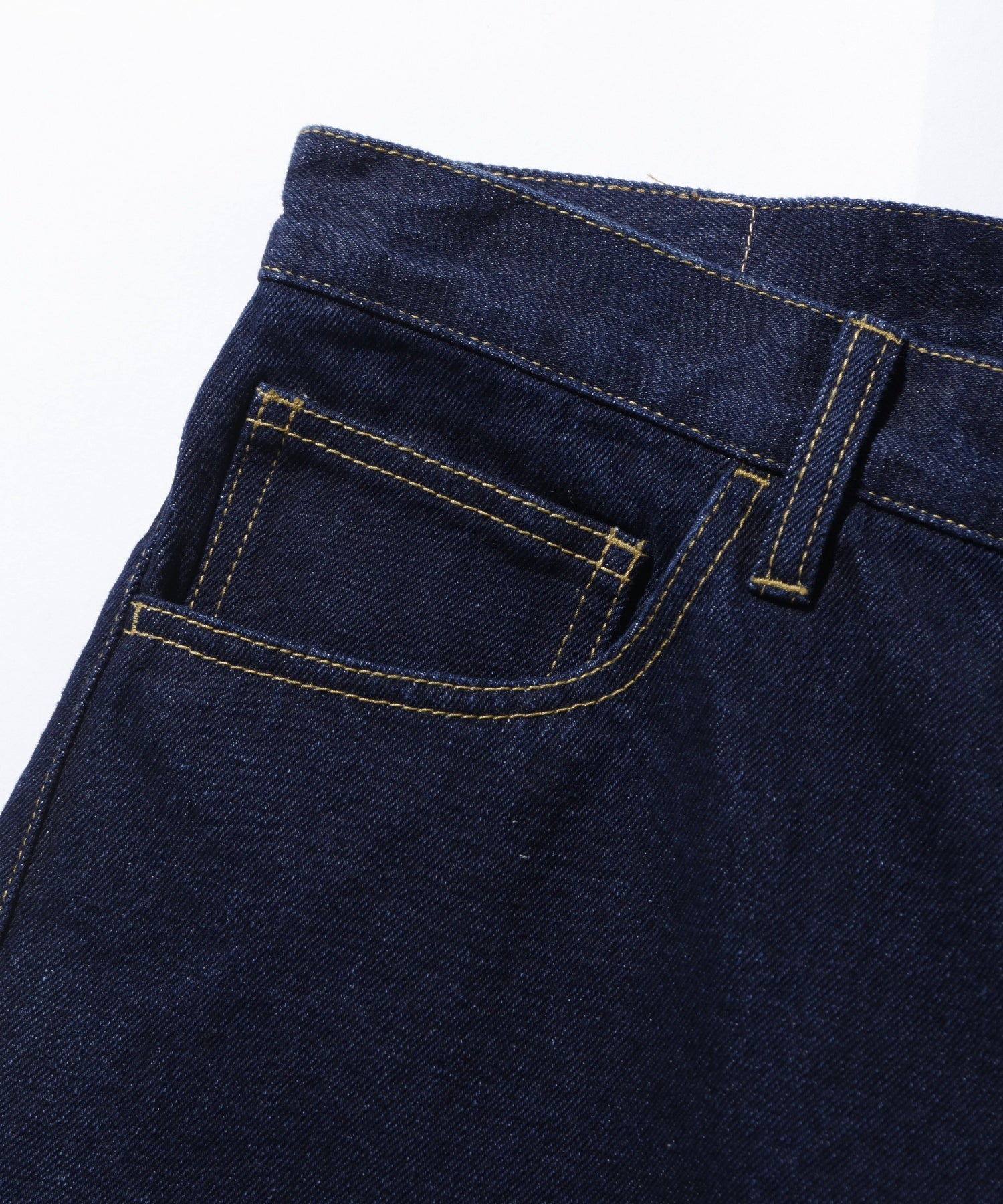 STITCHED LOGO DENIM SHORTS