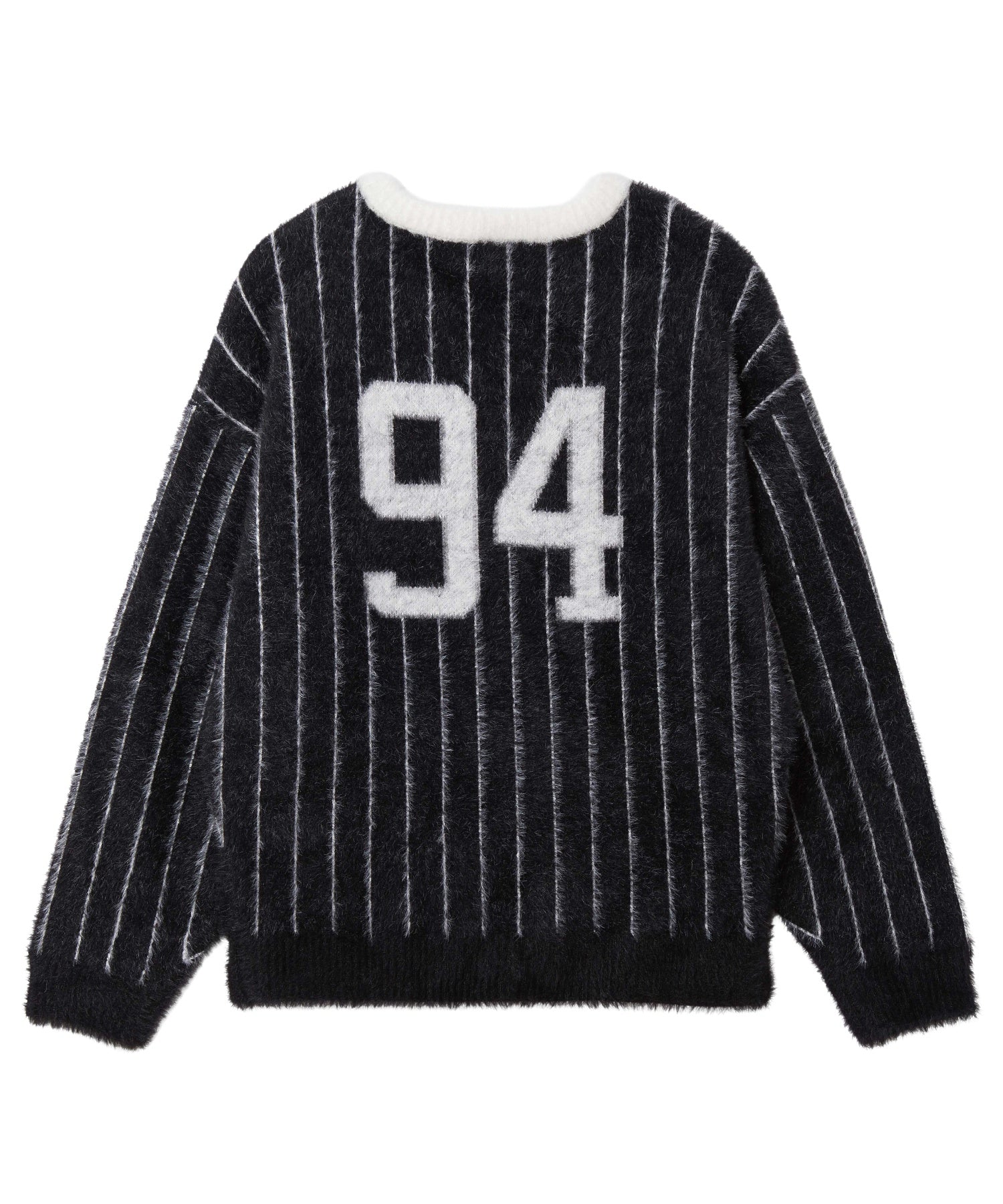 GAME SHIRT JACQUARD SHAGGY KNIT TOP