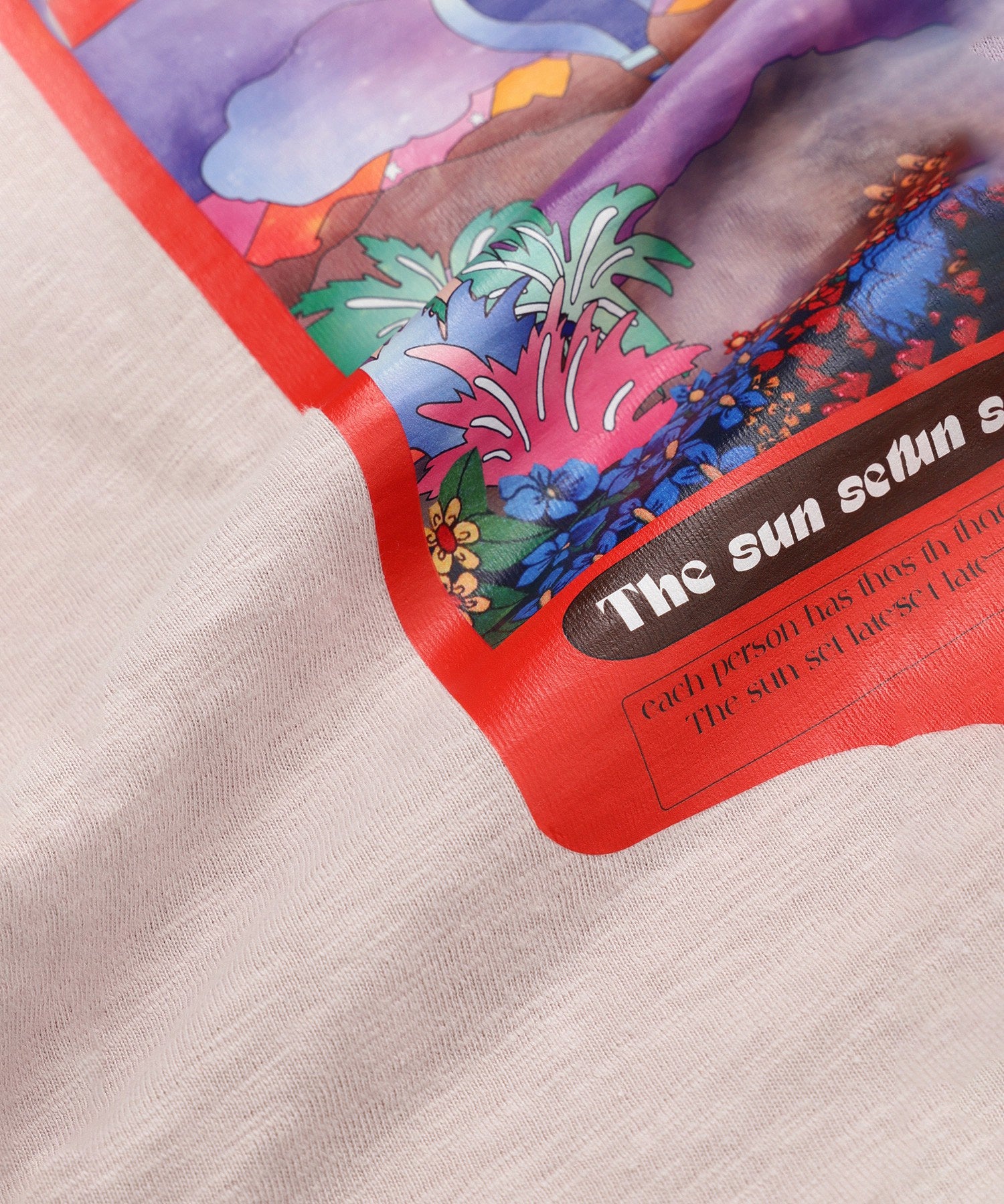 OKIRAKU×ROSE BUD/袖配色 プリントTシャツ