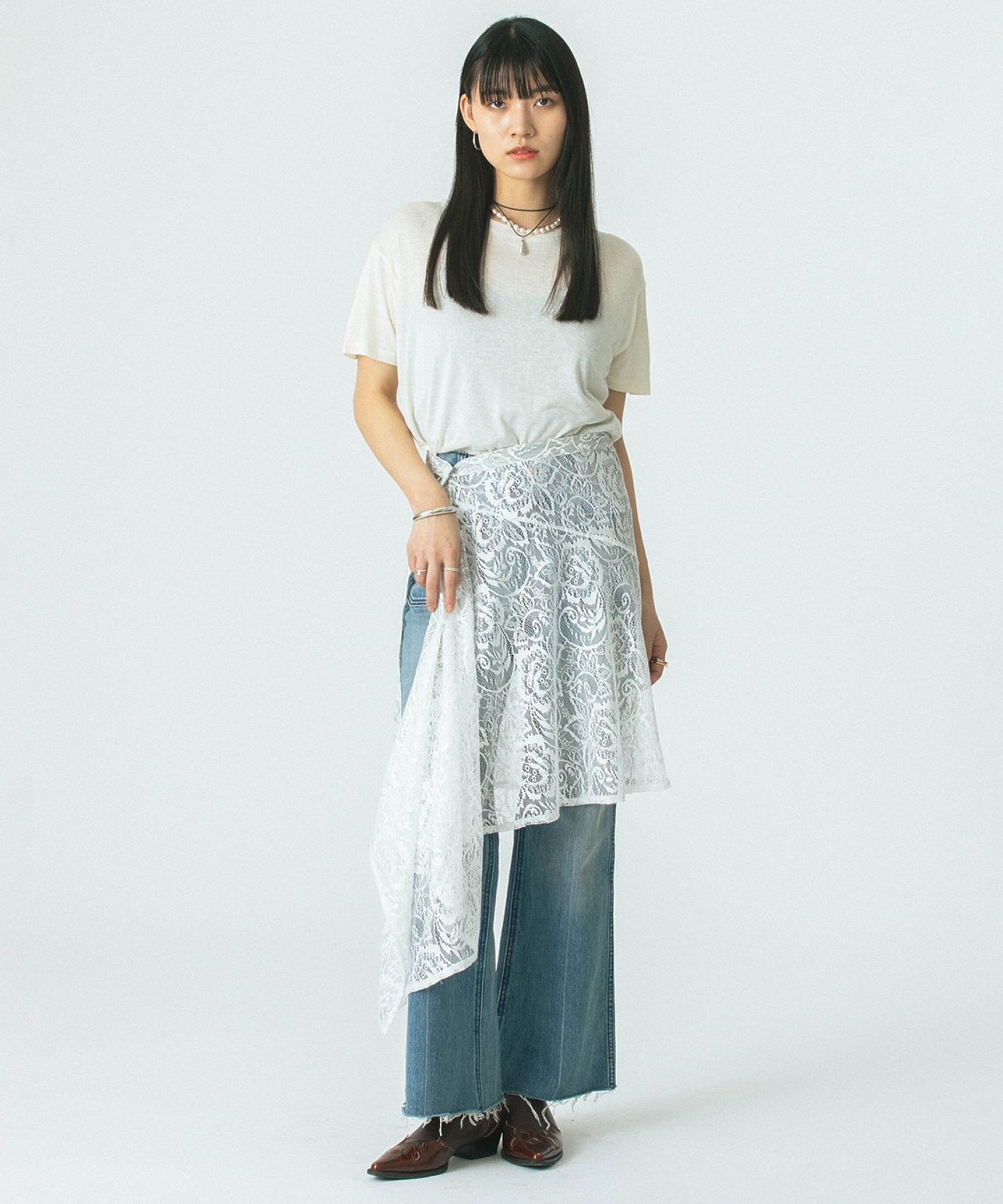 OKIRAKU×ROSE BUD/3WAY LACE SKIRT VEST DRESS