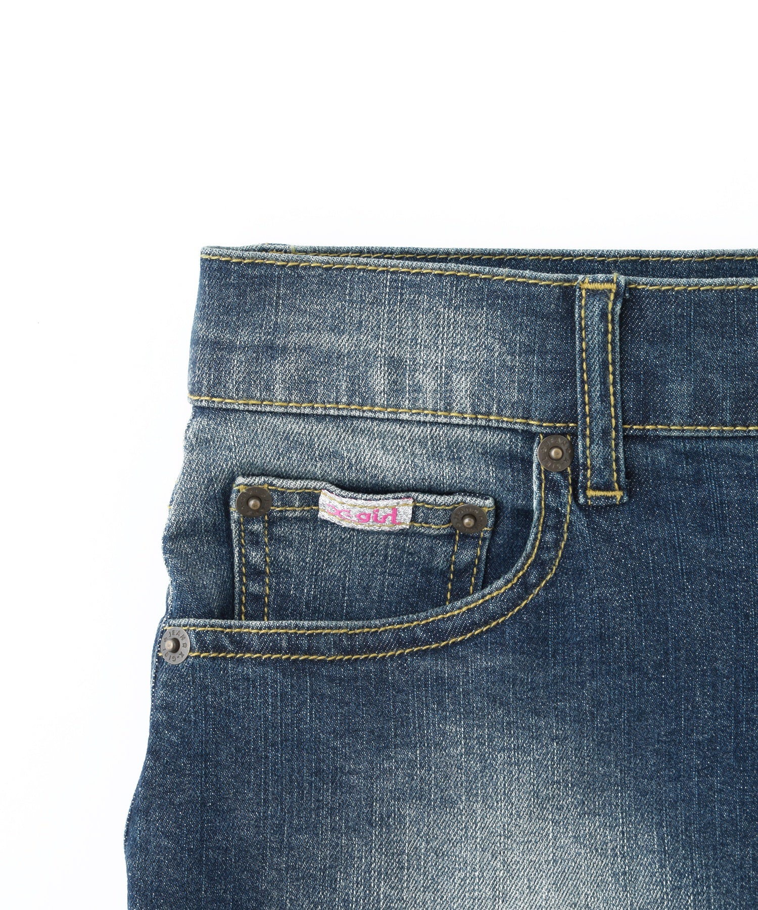 BUTTERFLY POCKET DENIM MINI SKIRT