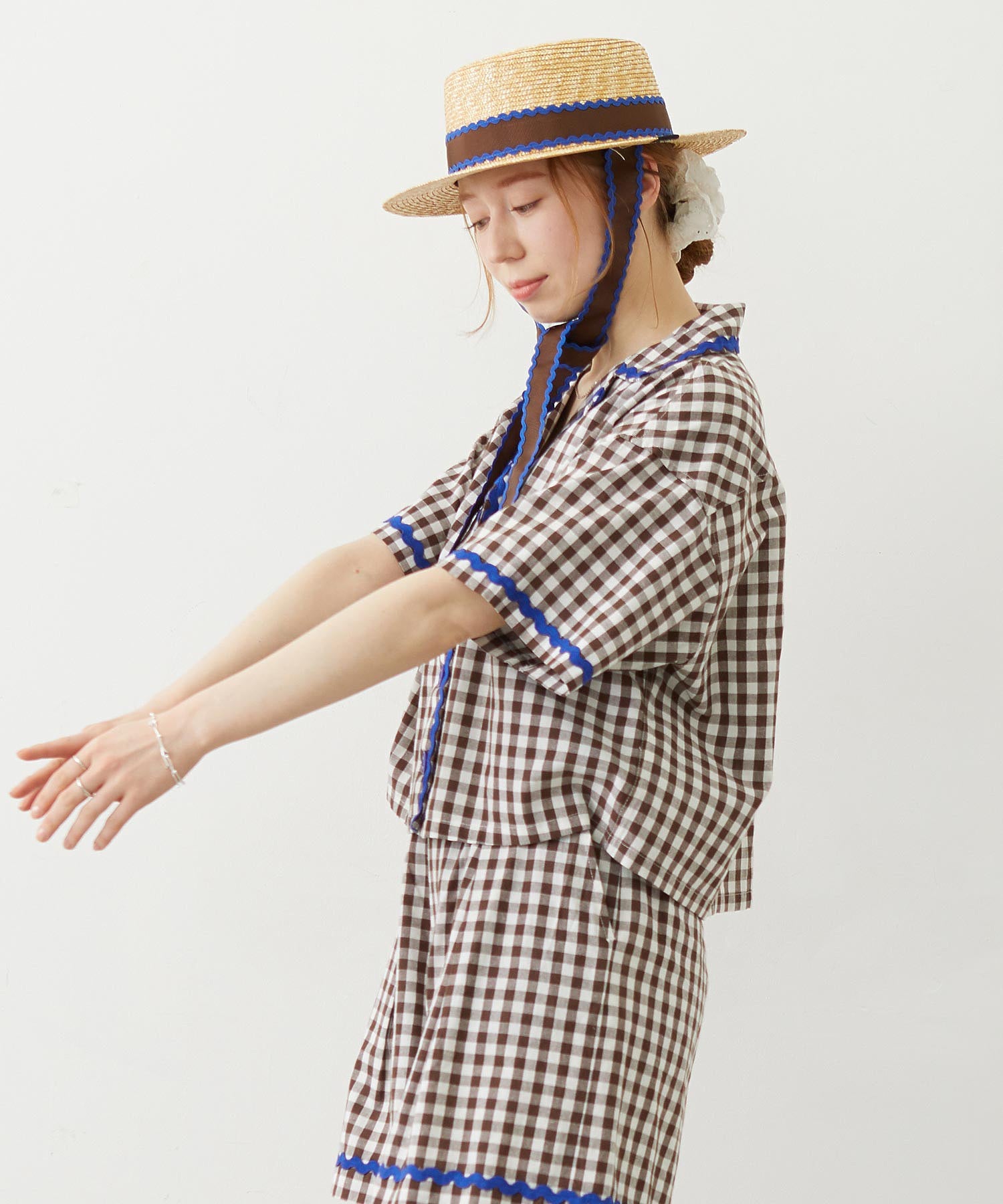 TRIMMED GINGHAM CHECK SHIRT