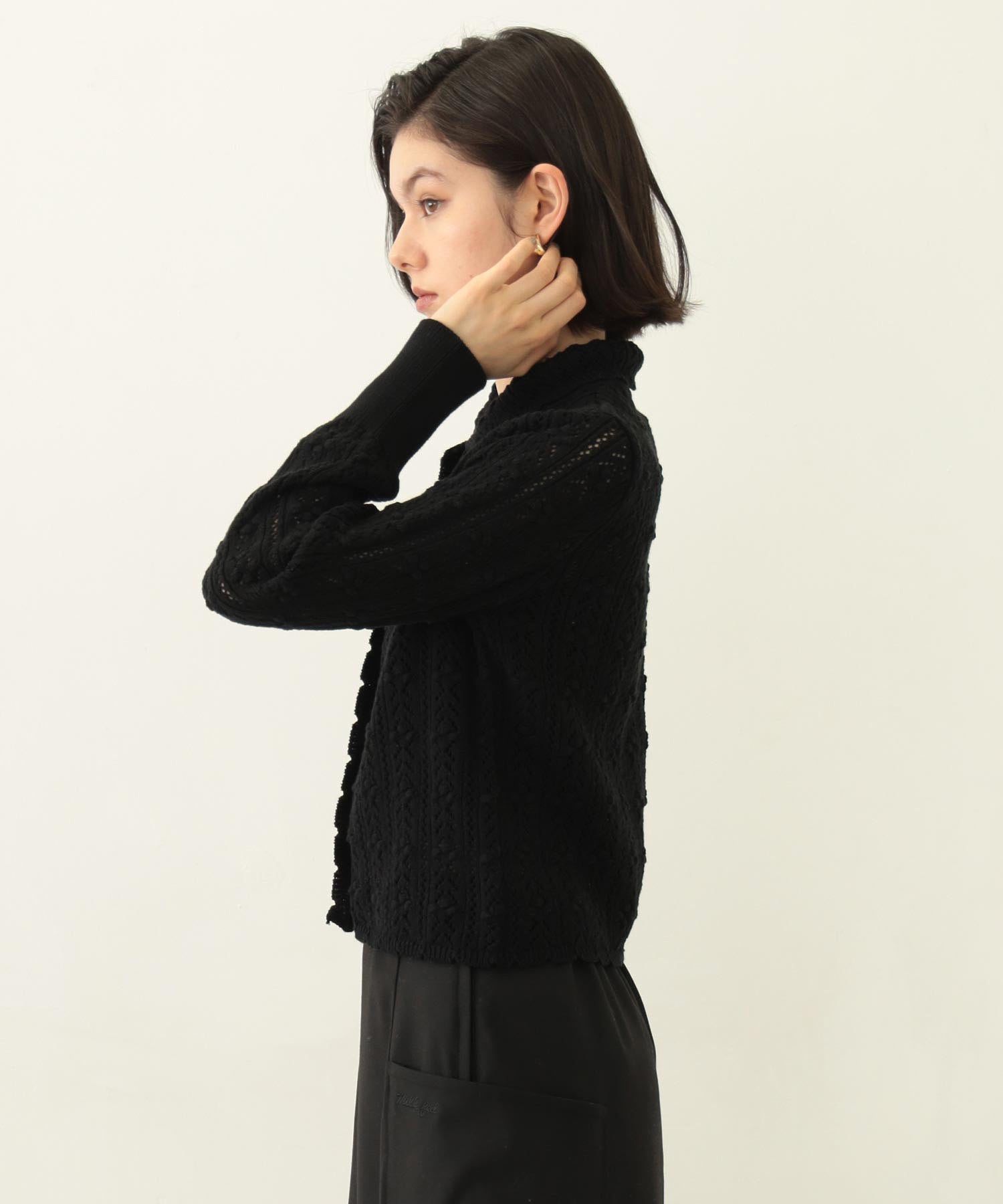 OPENWORK KNIT CARDIGAN