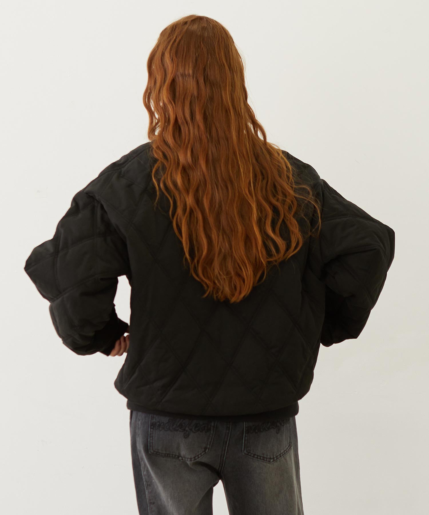 SATIN LOGO PATCH QUILTED JACKET