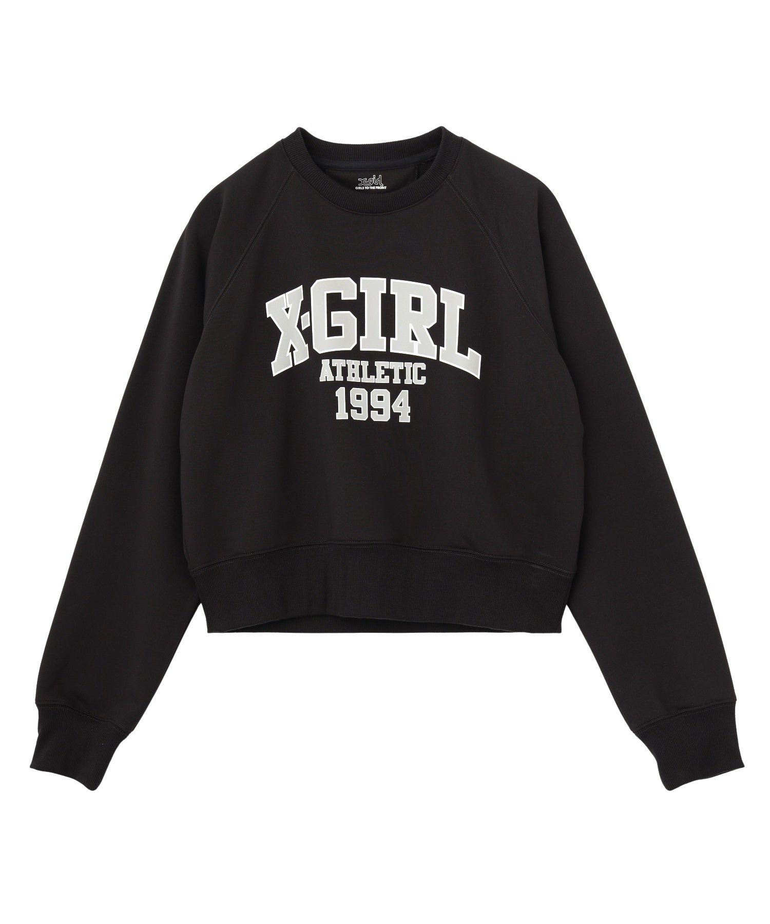 COLLEGE LOGO SHORT CREWNECK SWEATSHIRT