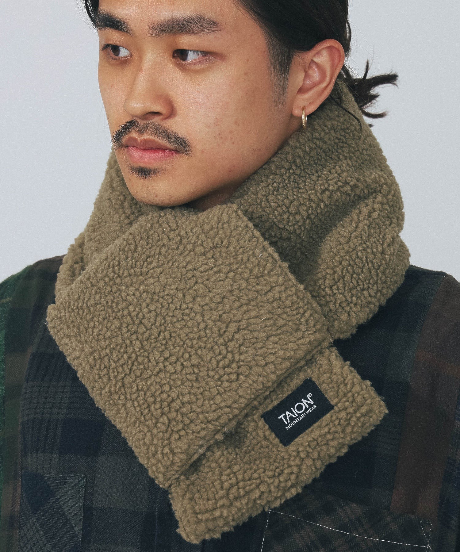 TAION/タイオン/REVERSIBLE MOUNTAIN DOWNxBOA SCARF/TAION-R201MT