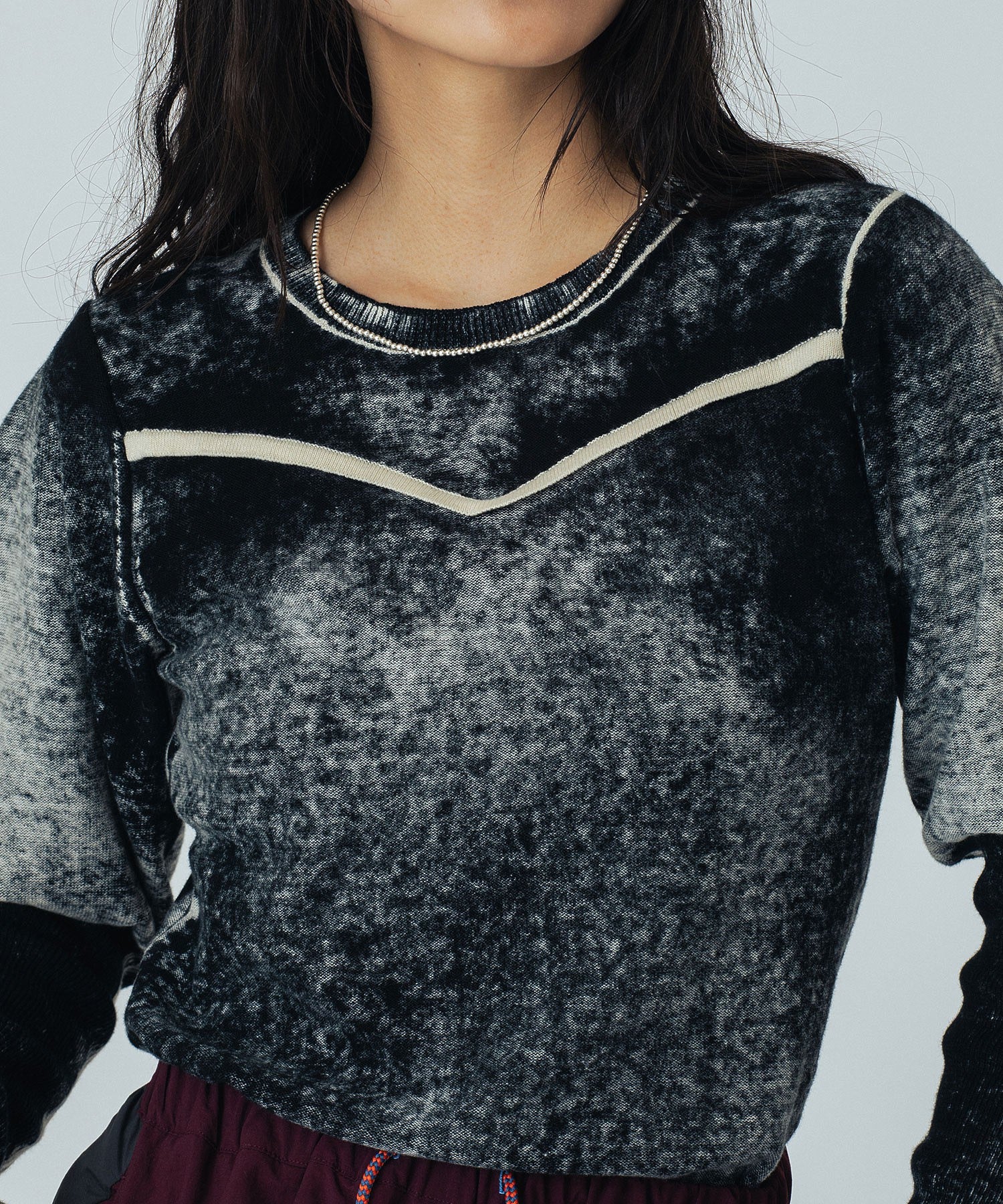 mici/VOLUME SLEEVE KNIT TOP