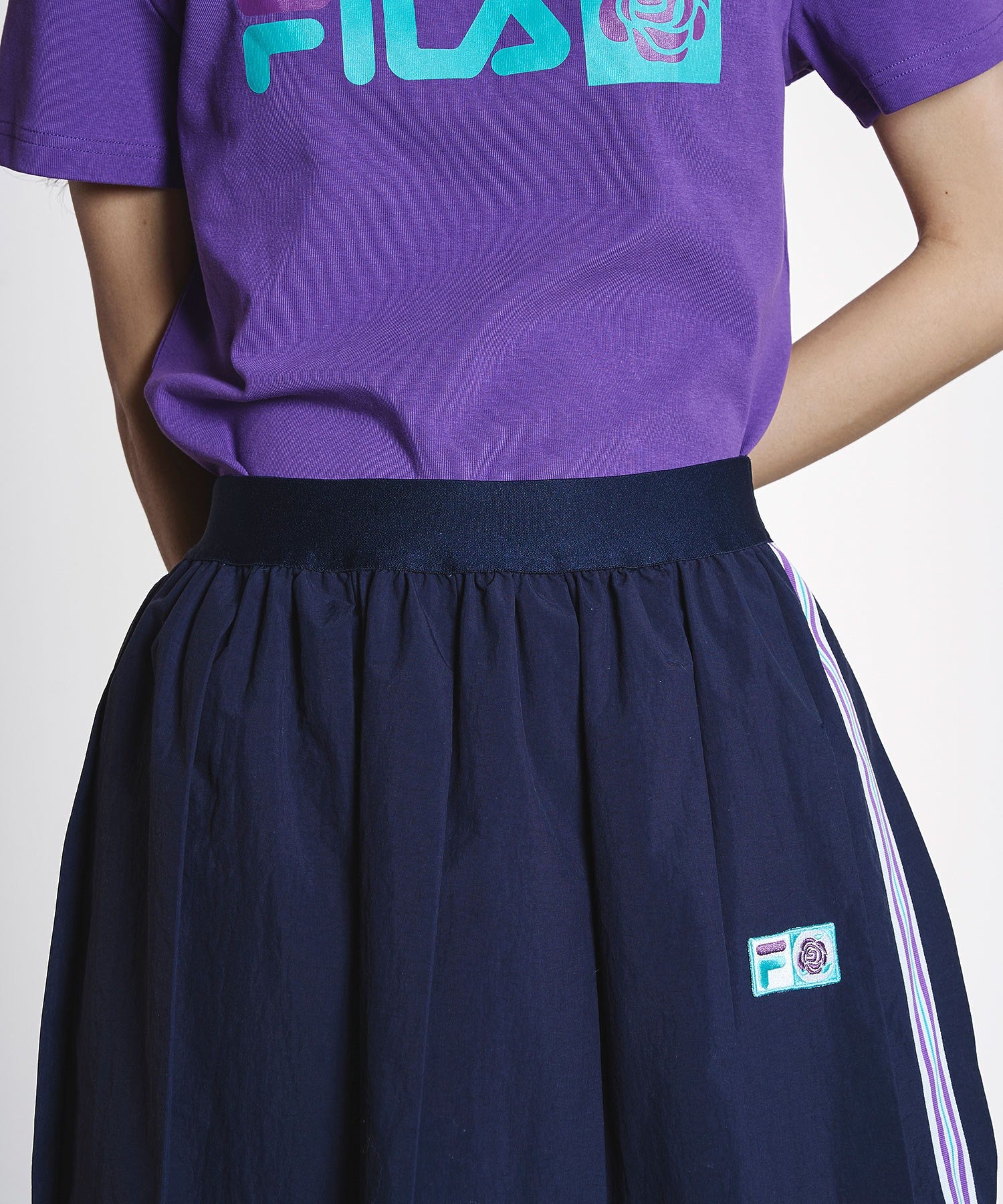 FILAⅹROSEBUD SIDE LINE PLEATED SKIRT