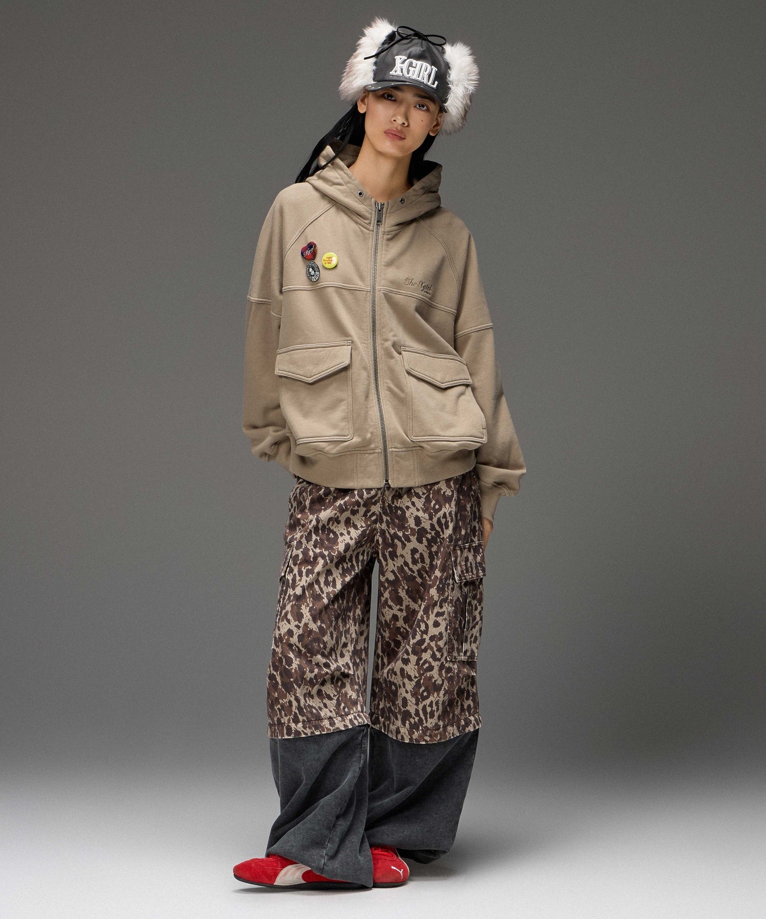 JERSEY MIX 2WAY WIDE LEG CARGO PANTS