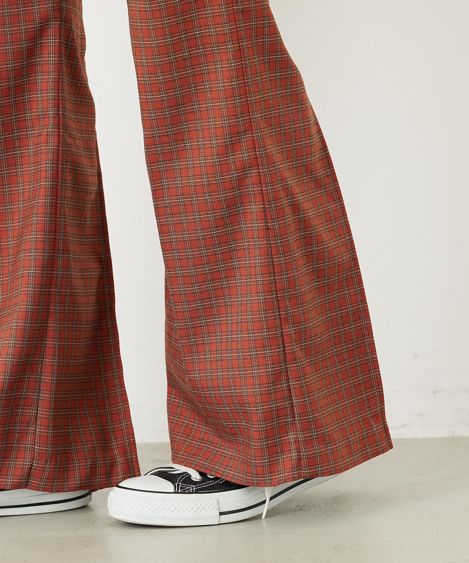 PLAID INVERTED BOX PLEAT PANTS MILKFED.