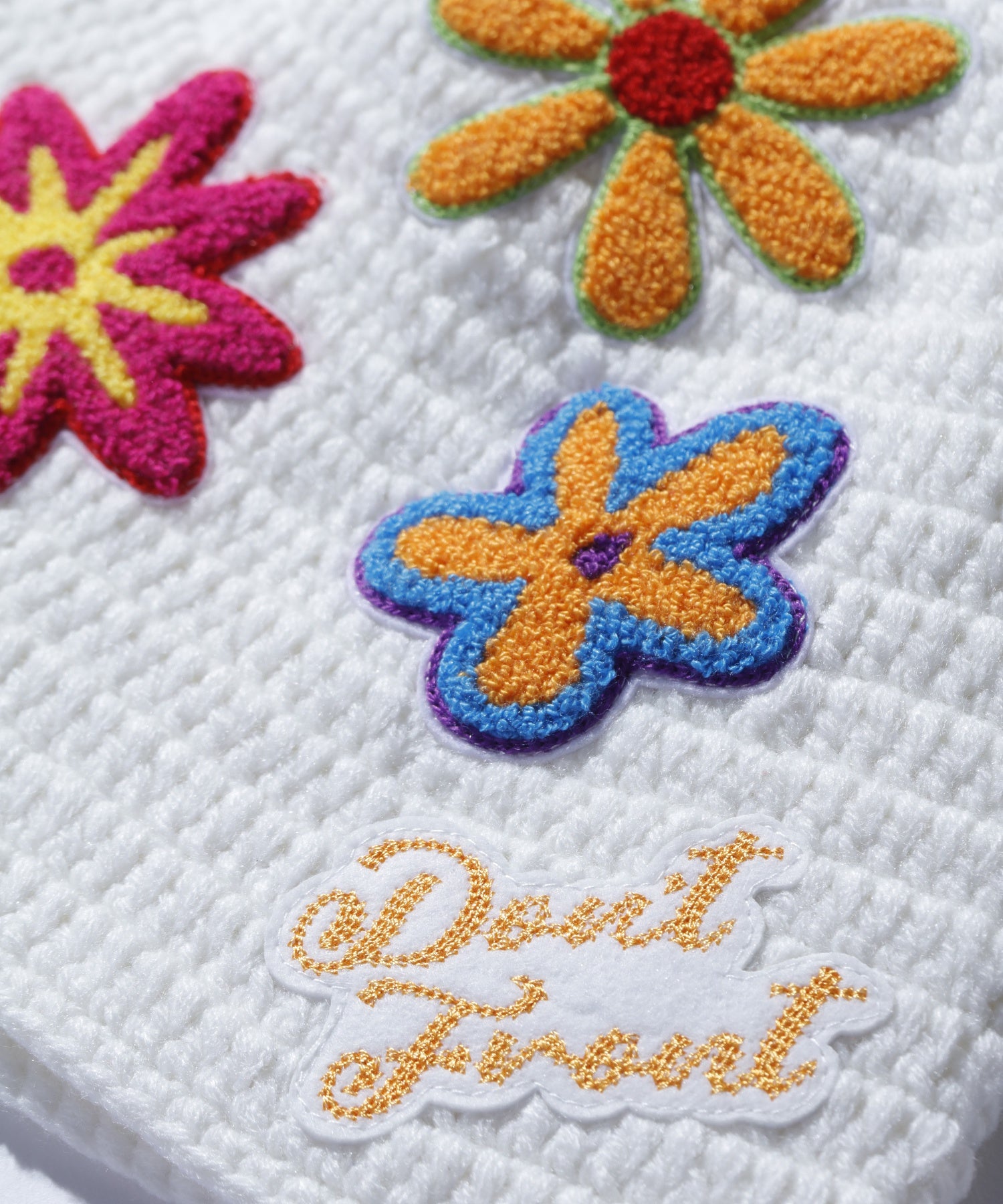CROCHET FLOWER KNIT HAT