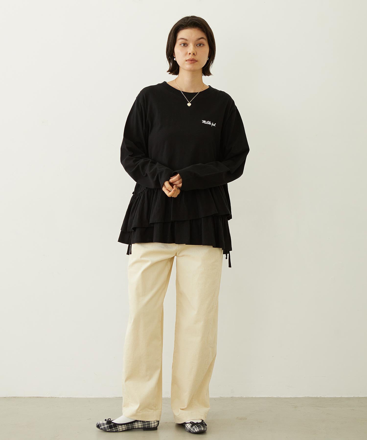 ASYMMETRIC FRILL TOP