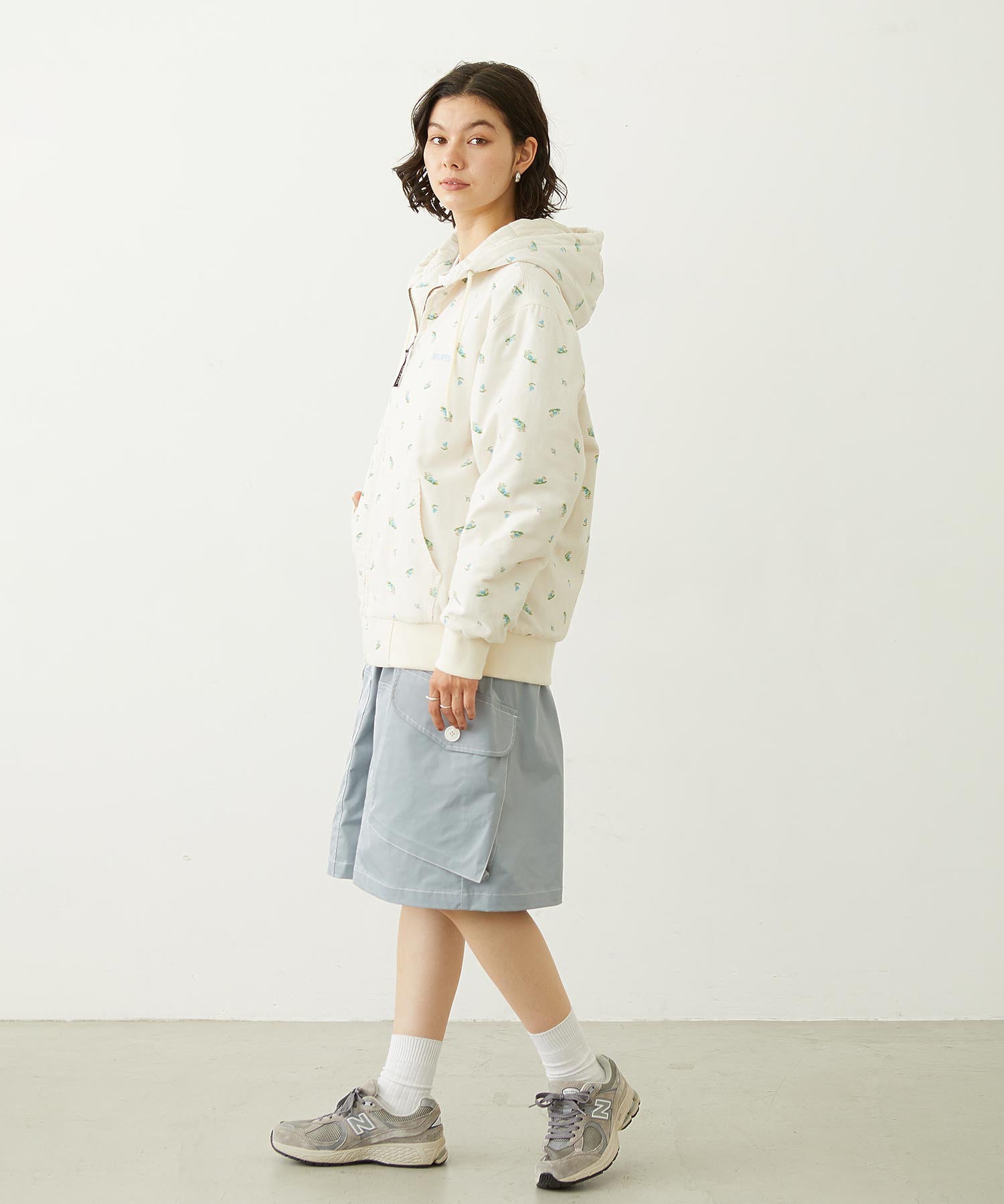 LOGO EMBROIDERED CORDUROY HOODED JACKET