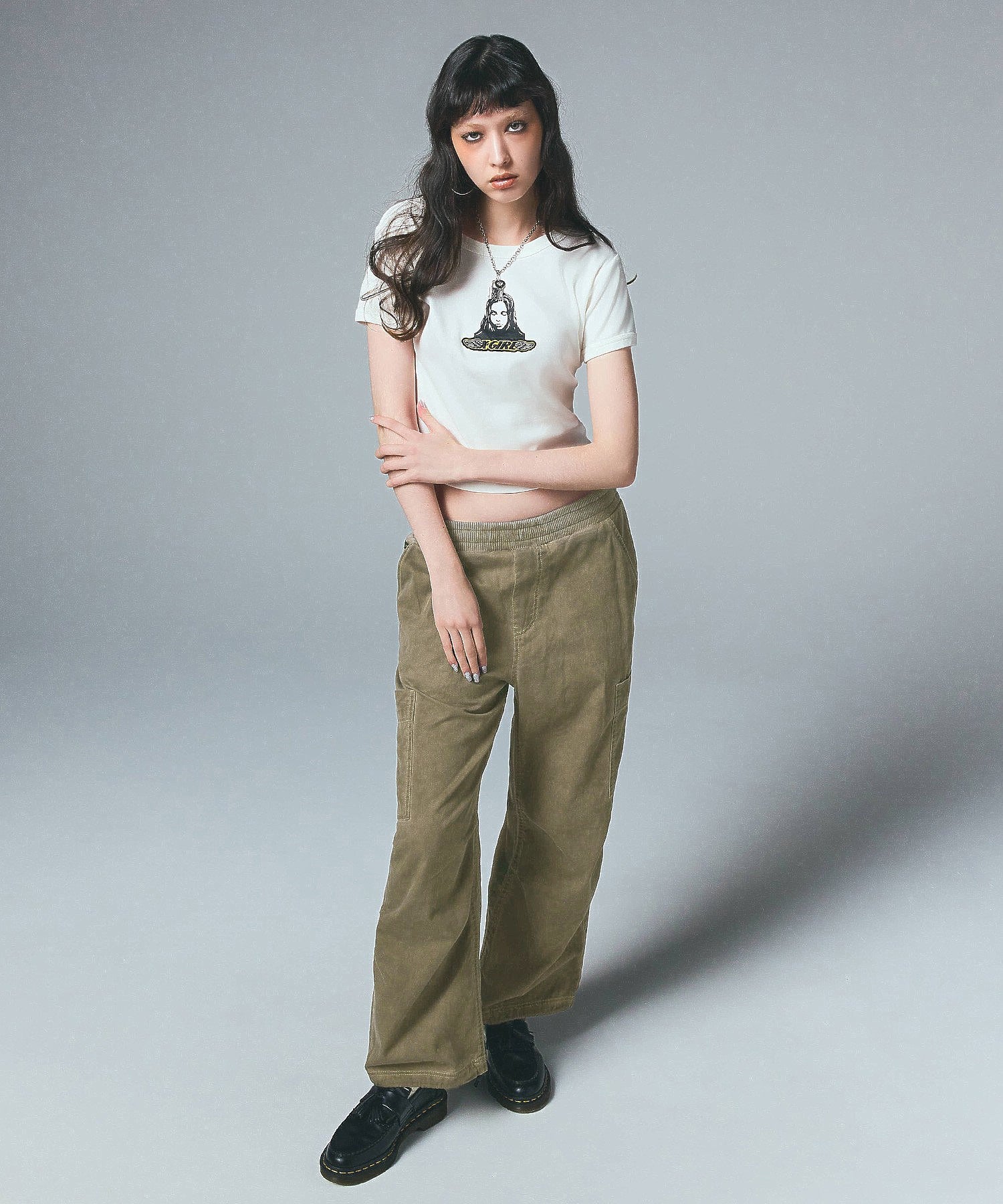 WAIST RIB EASY PANTS