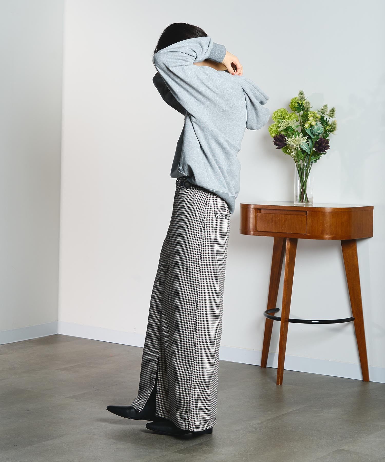 CREOLME/CHECK PENCIL SKIRT