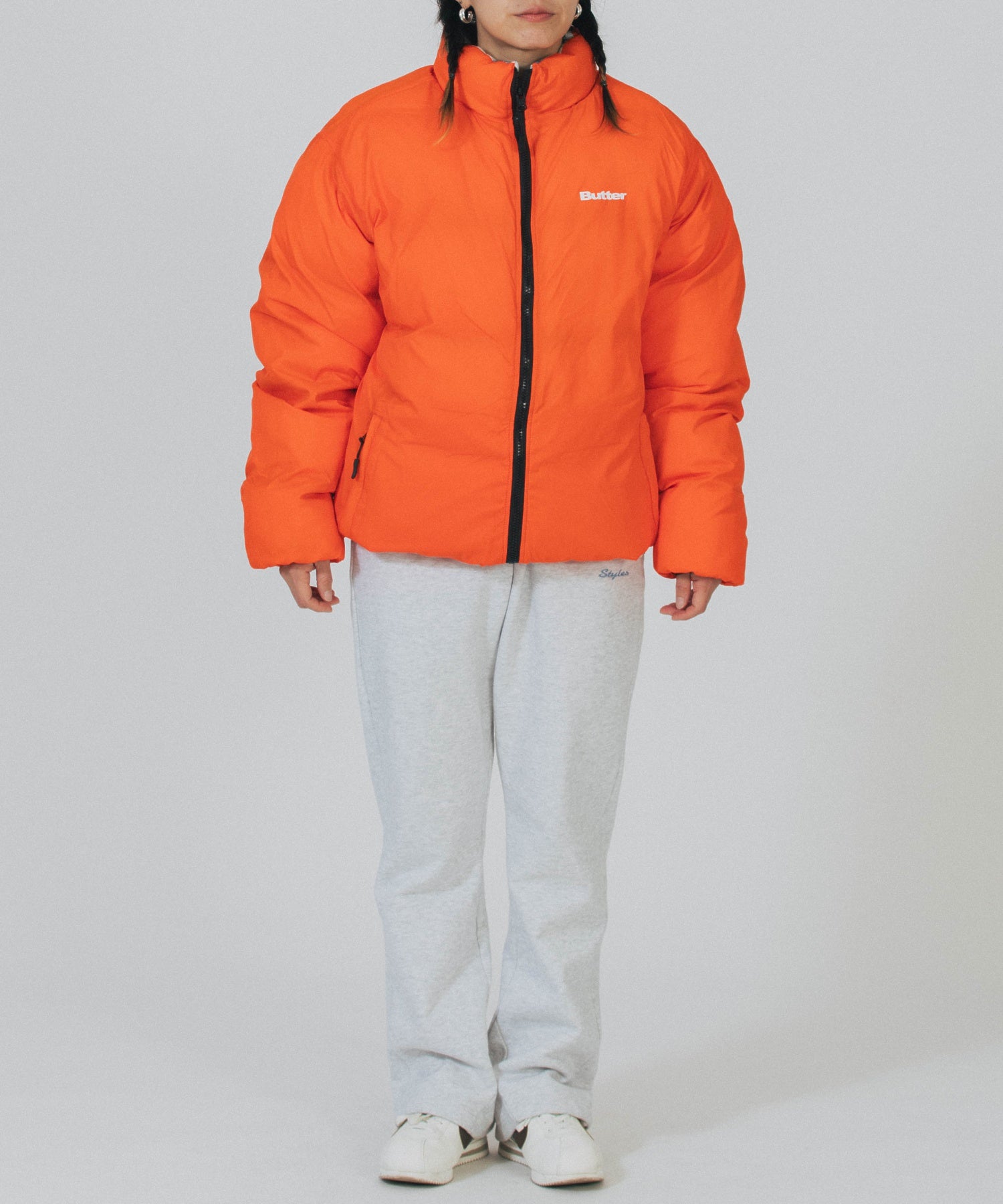 BUTTER/バター/Reversible Plaid Puffer Jacket