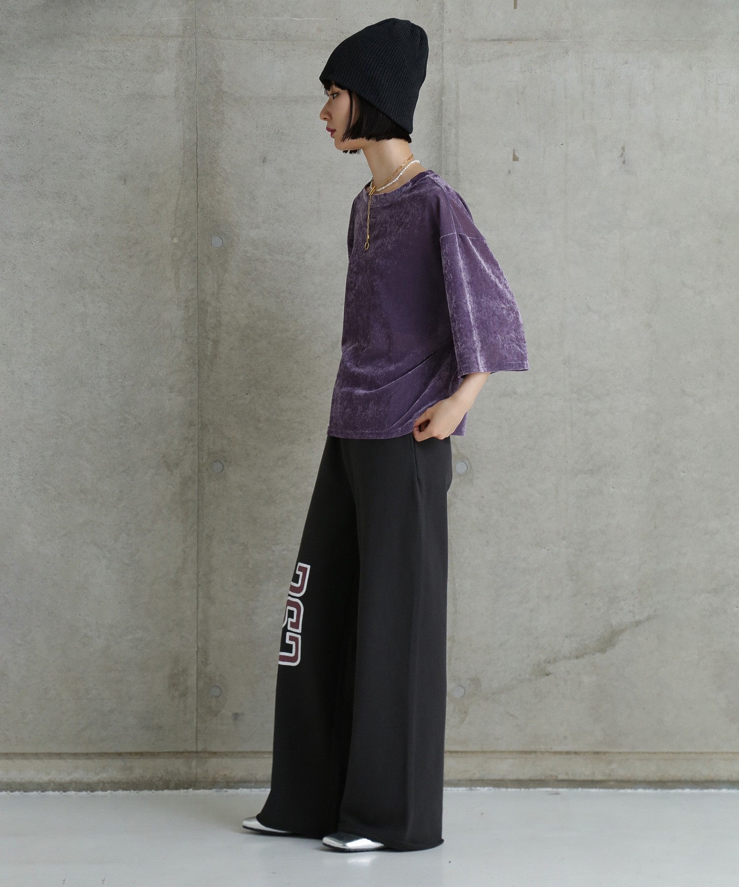 CHIGNON/ベロアメッシュTシャツ