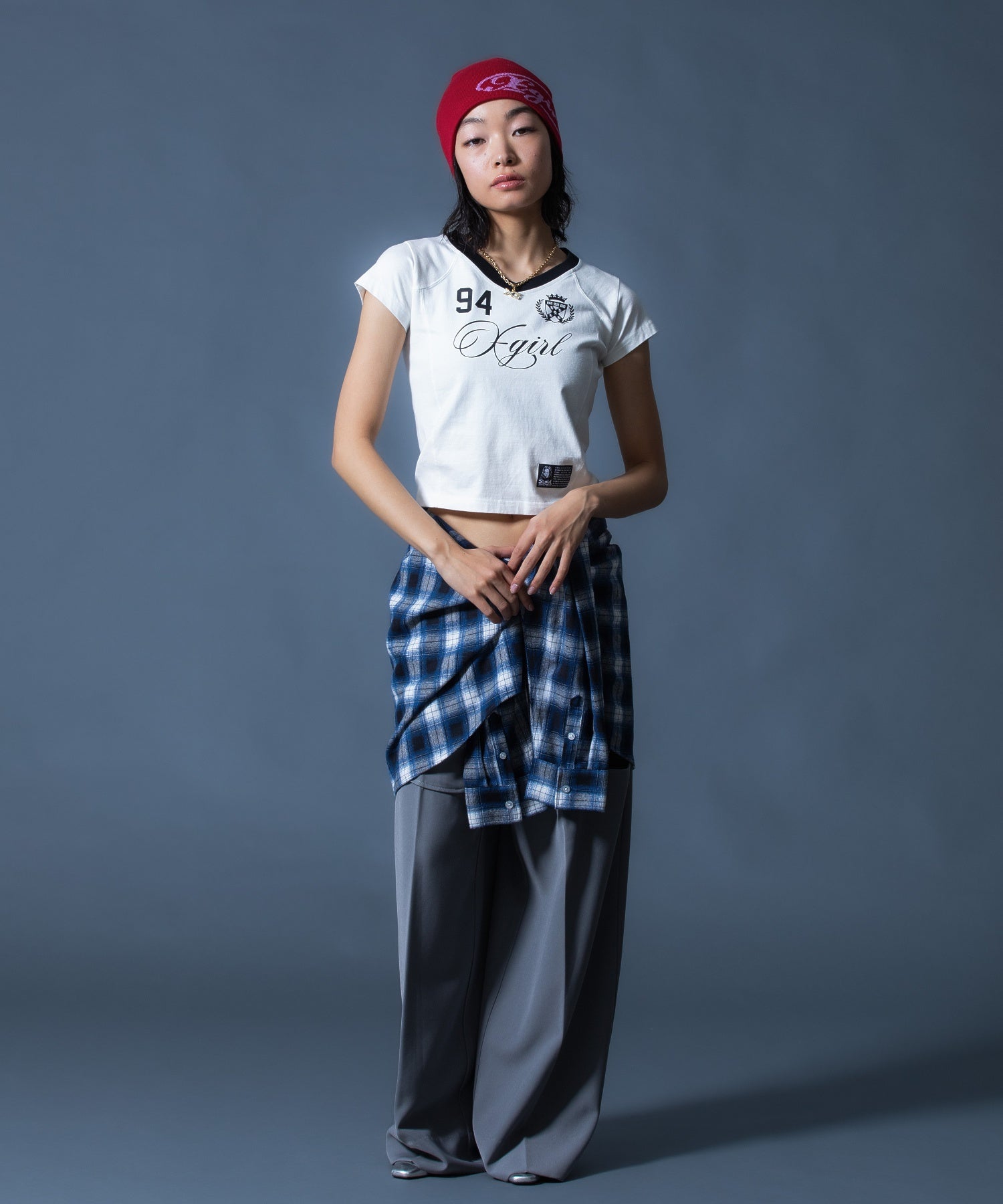CURVED CUT PANELED PANTS