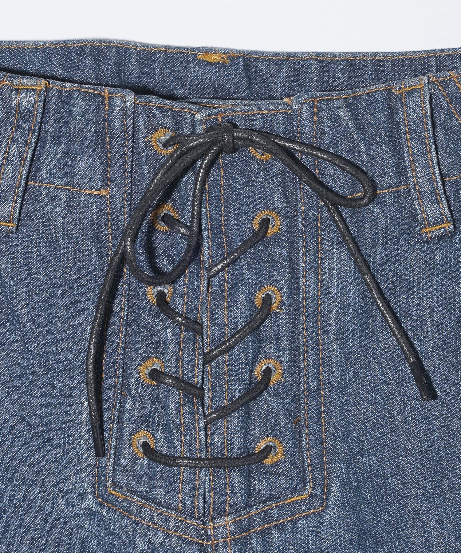 LACE UP DENIM PANTS