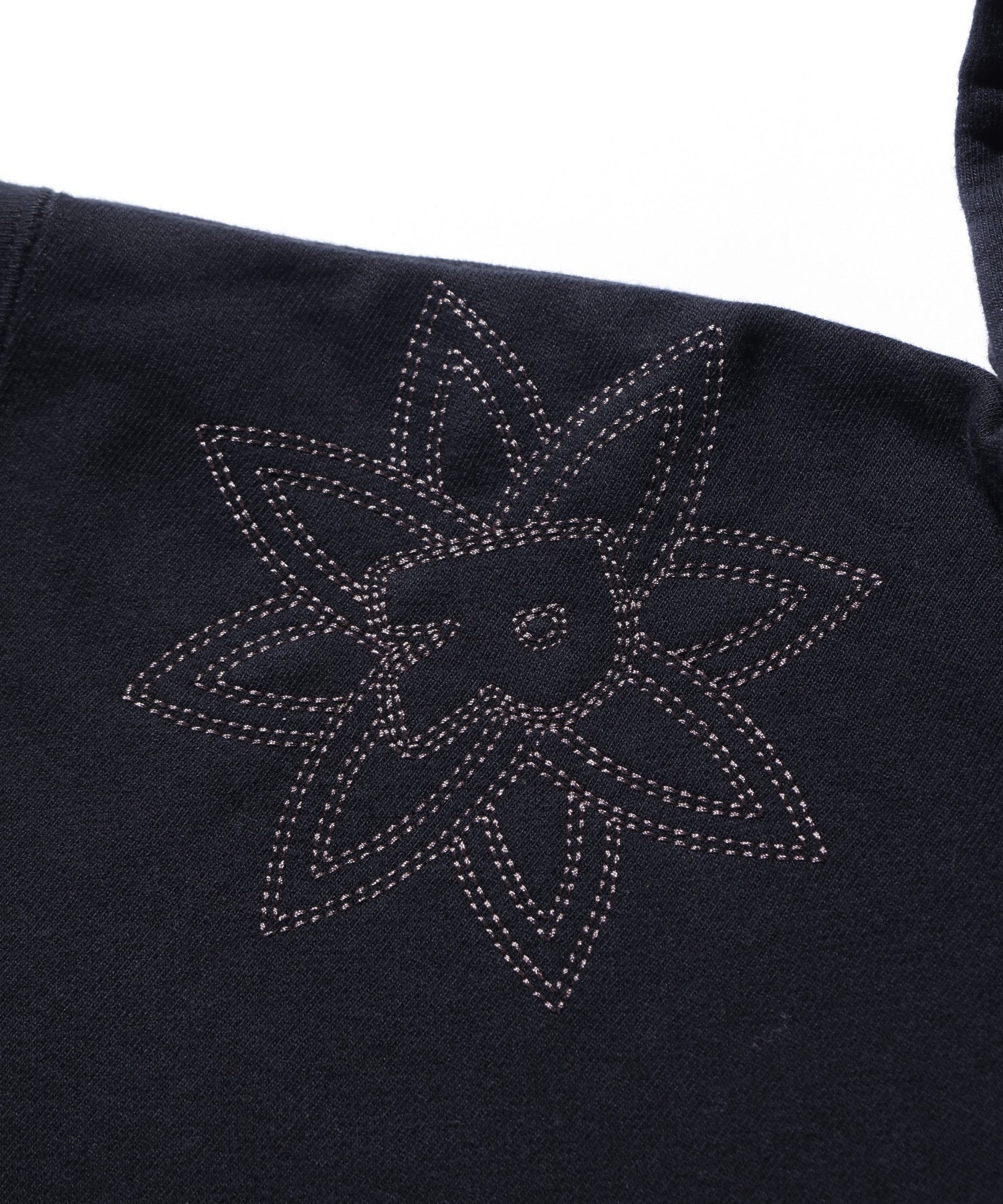 ALLOVER EMBROIDERY ZIP UP HOODED SWEATSHIRT