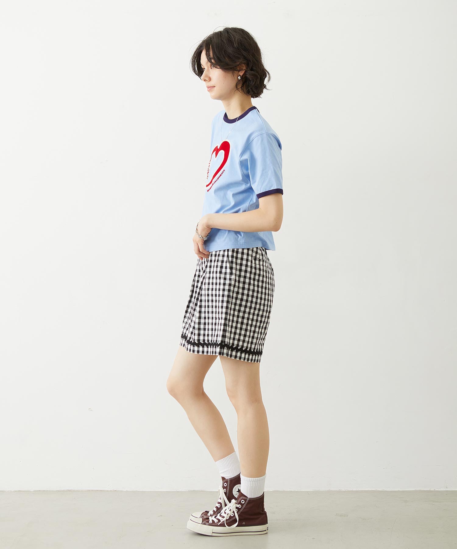 TRIMMED GINGHAM CHECK SHORTS