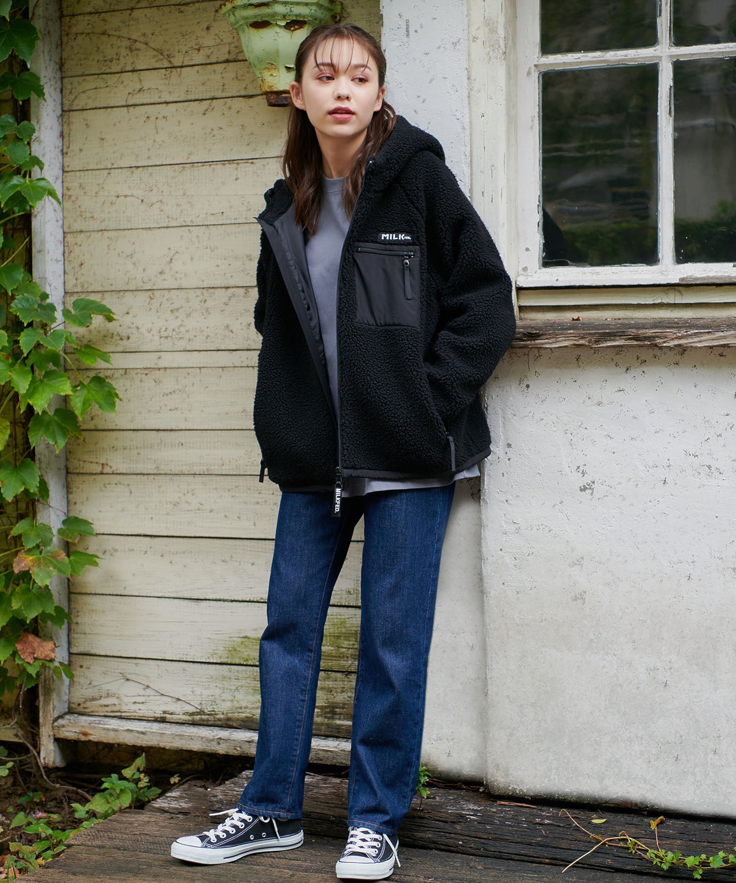 BOA ZIP UP  HOODED JACKET MILKFED.