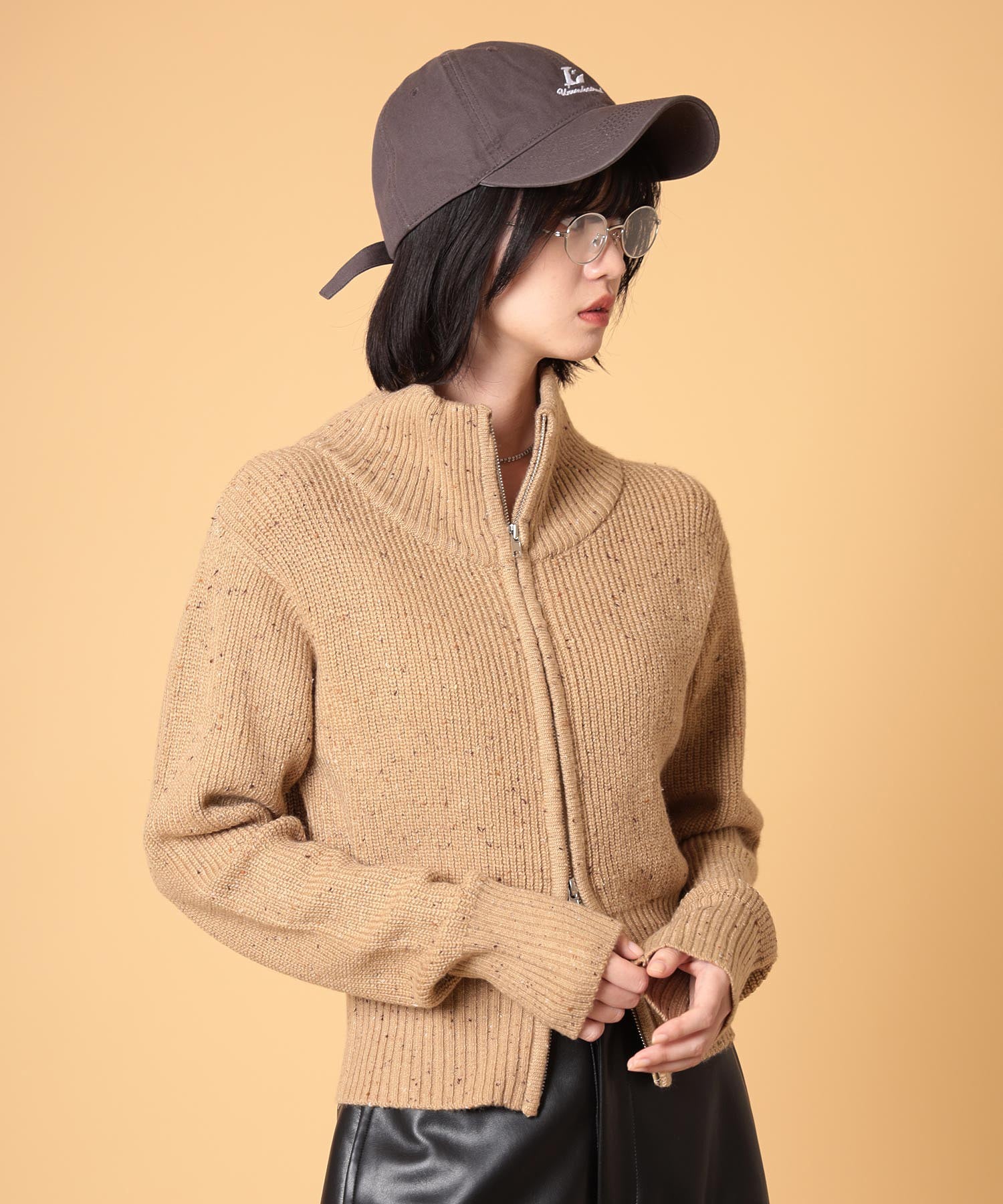 ネップジップアップセーター