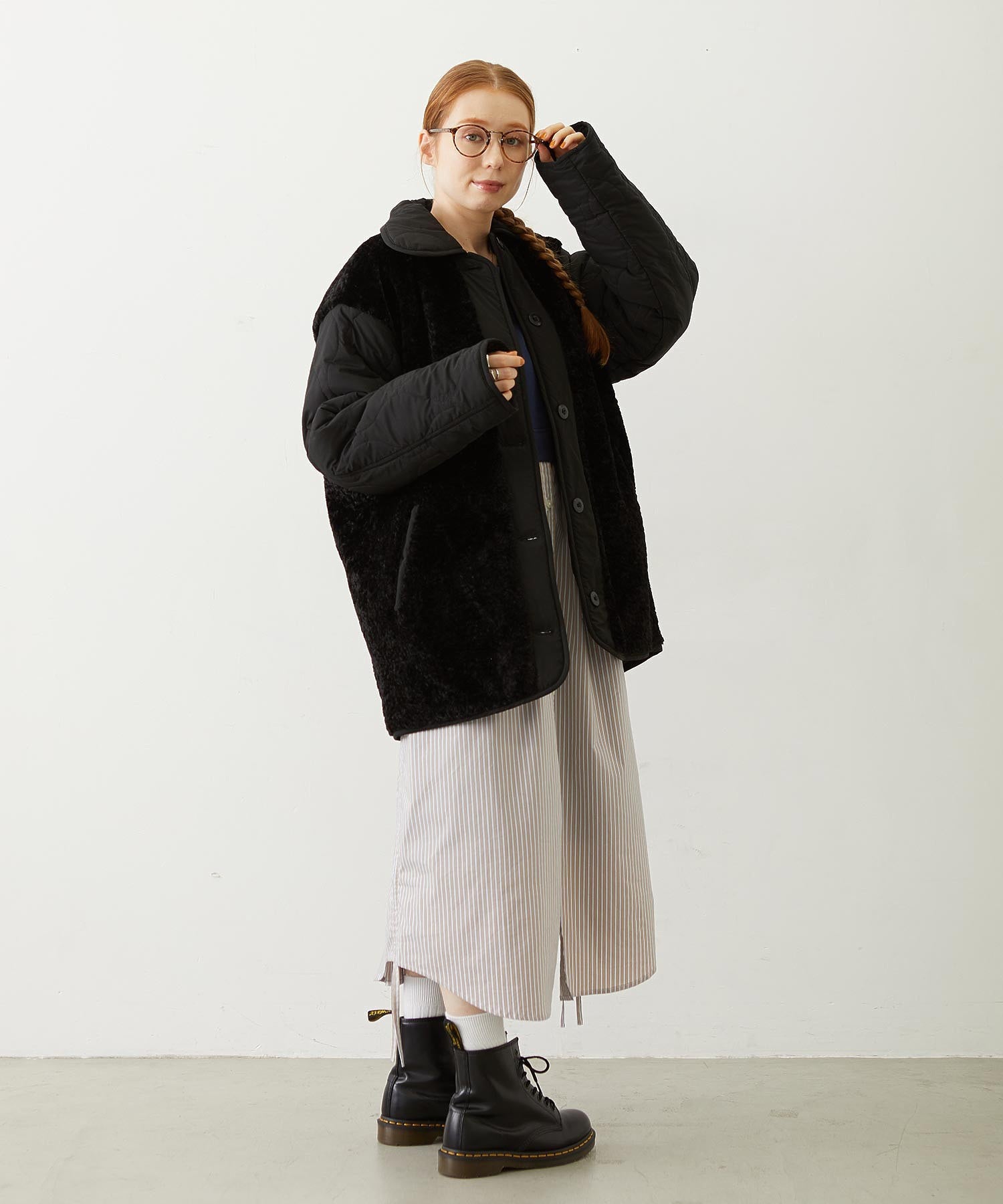 REVERSIBLE QUILTED LOGO LONG COAT