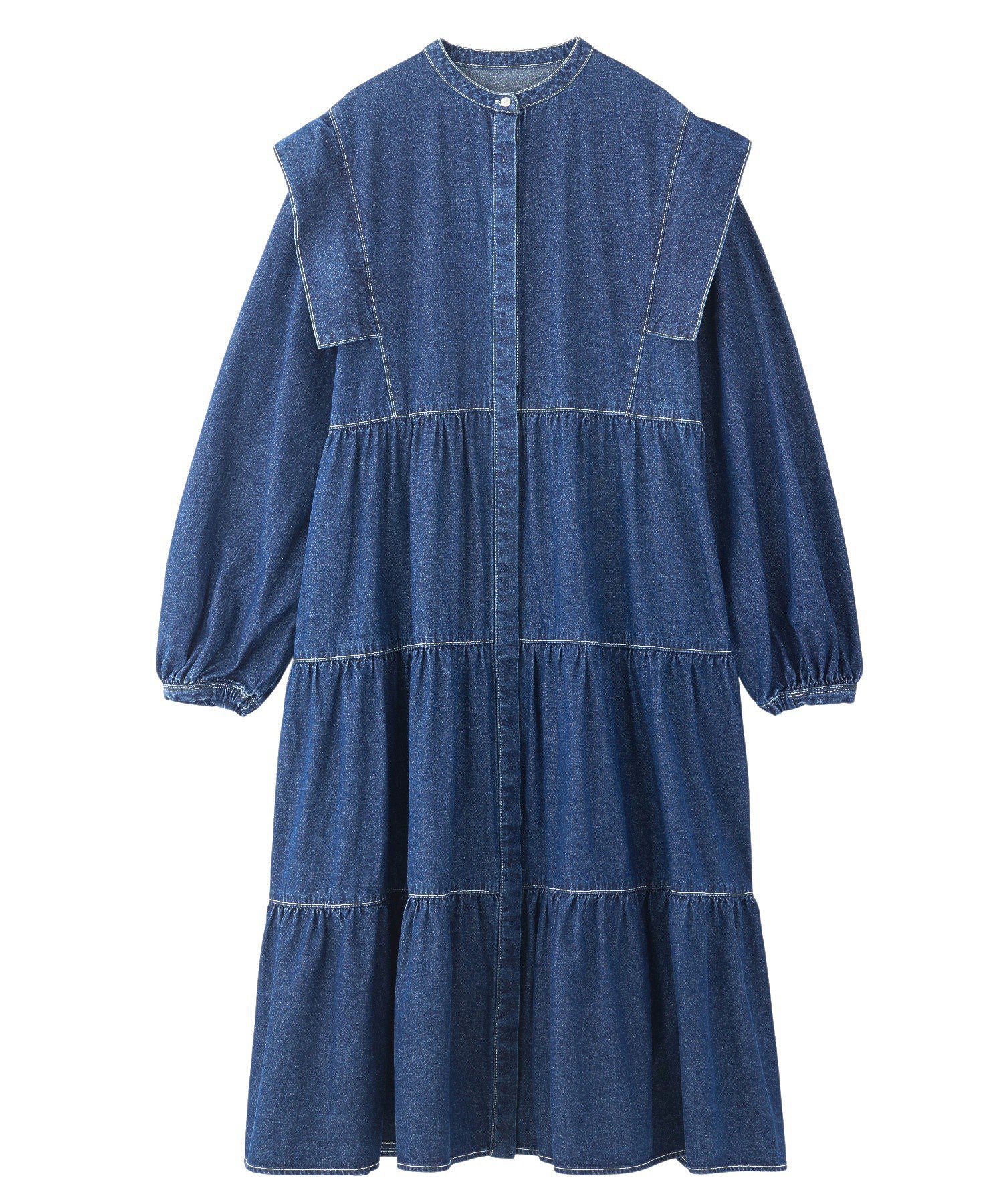 DENIM TIERED DRESS