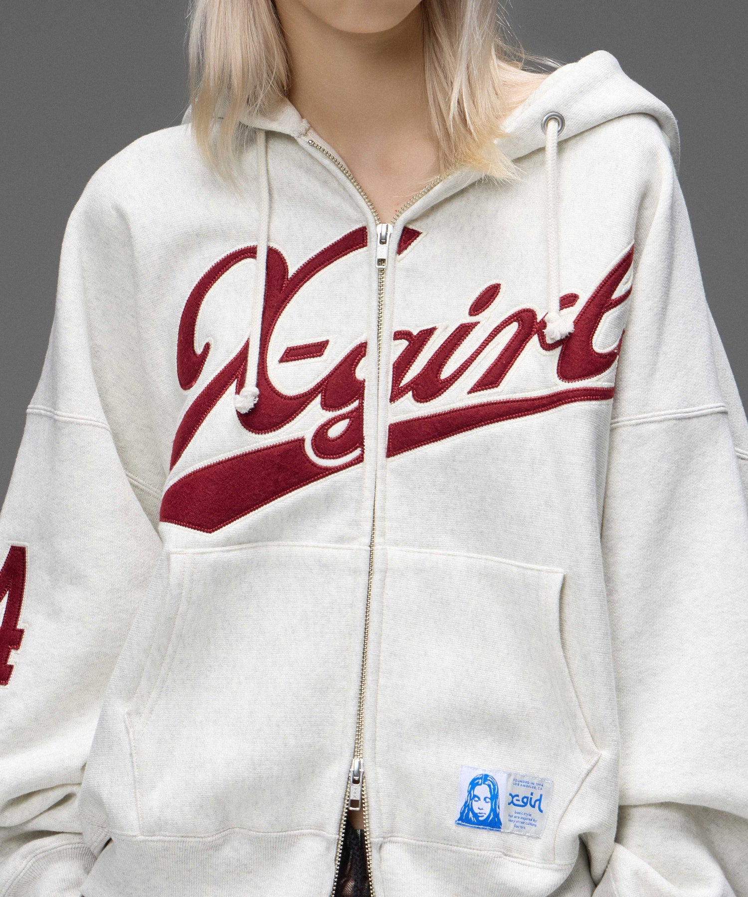 X-girl x Champion REVERSE WEAVE® PATCHED LOGO ZIP UP HOODIE