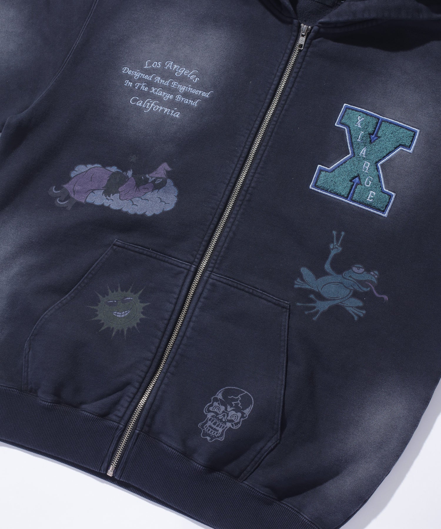 MULTI LOGO ZIP UP HOODED SWEATSHIRT
