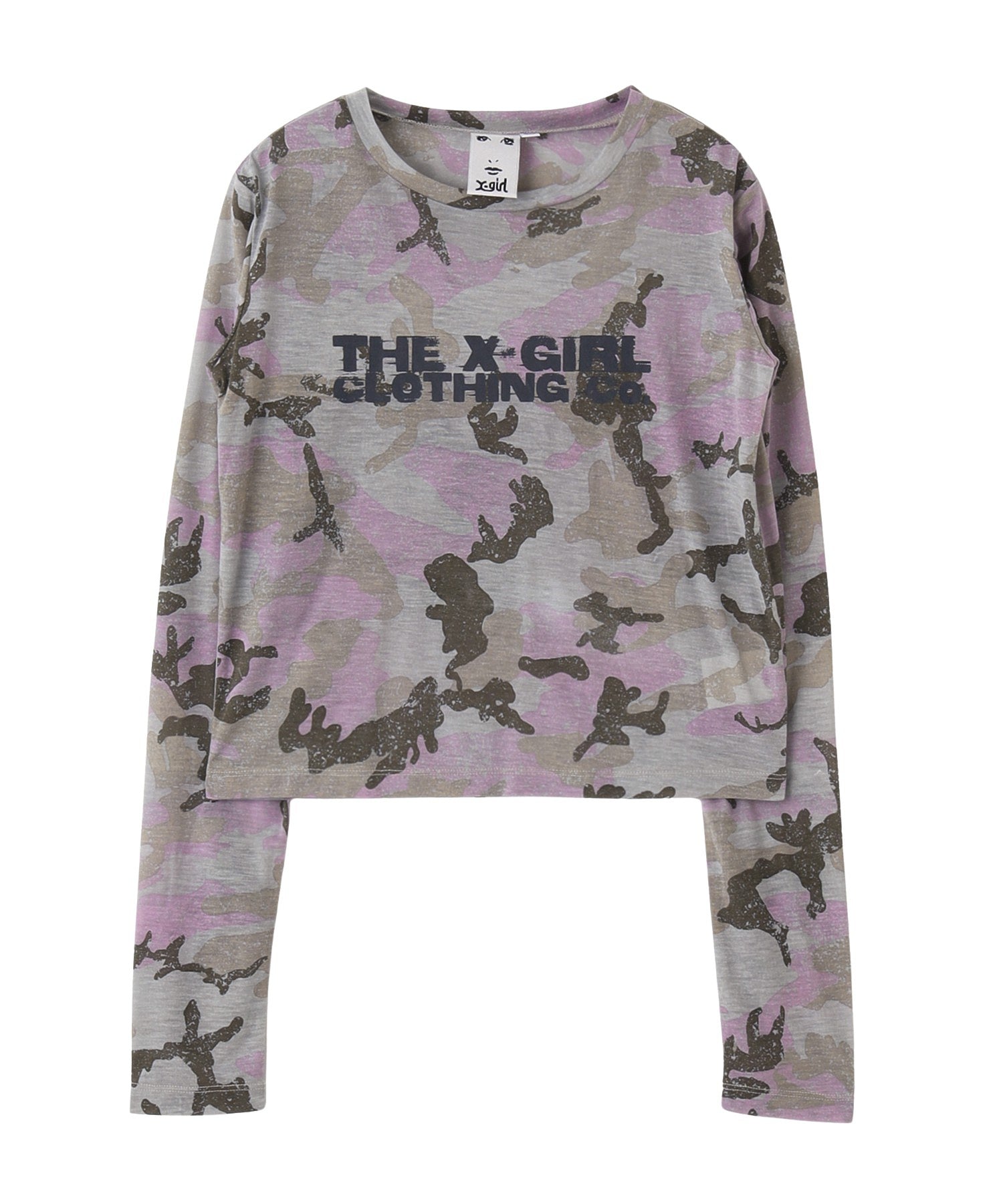 FADED CAMO SHEER L/S TOP
