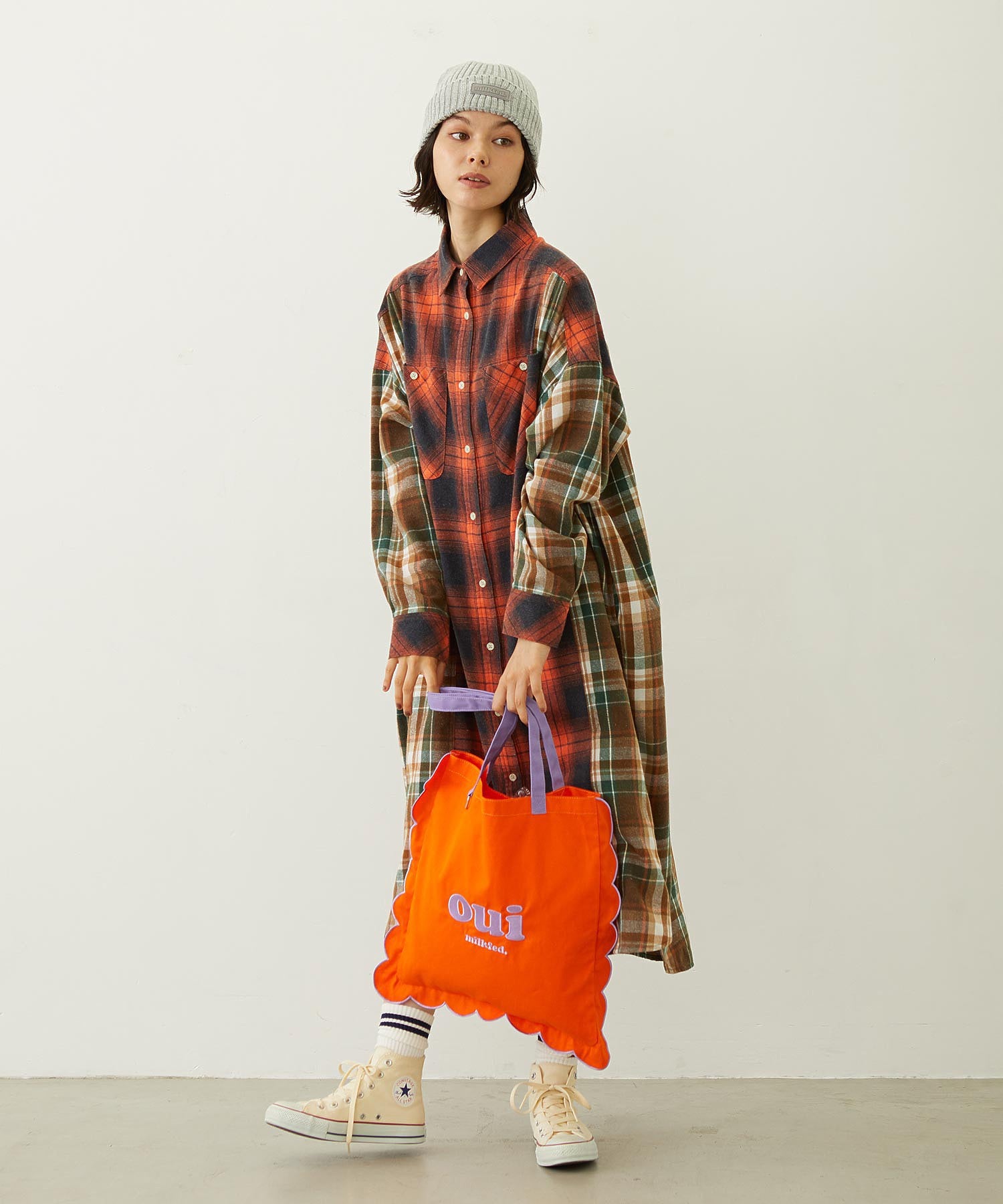 WASHED PANEL SHIRT DRESS