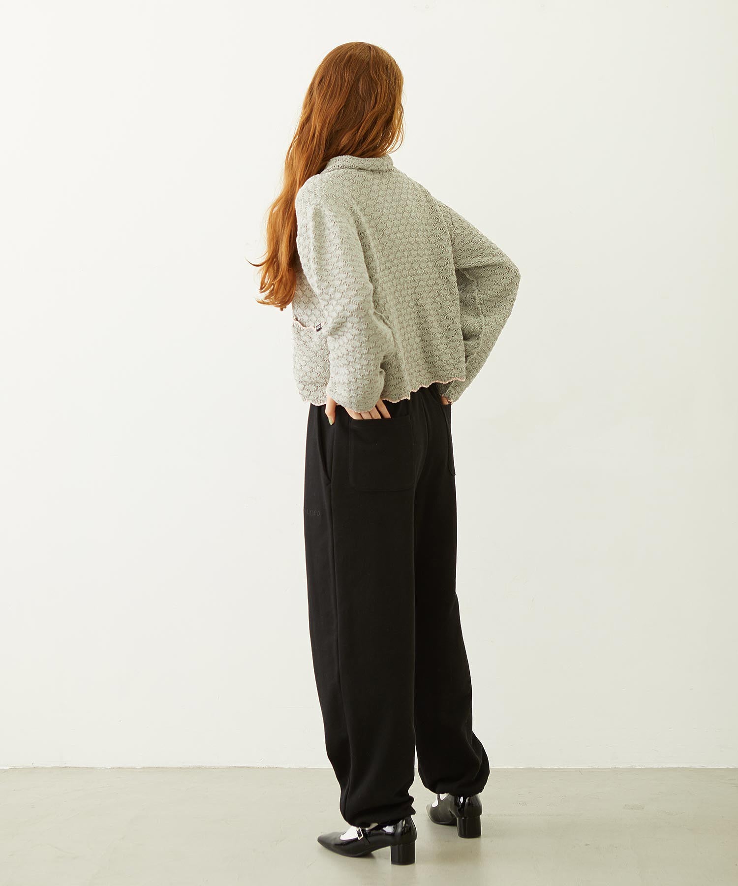 OPEN COLLAR CONTRAST TRIM KNIT CARDIGAN